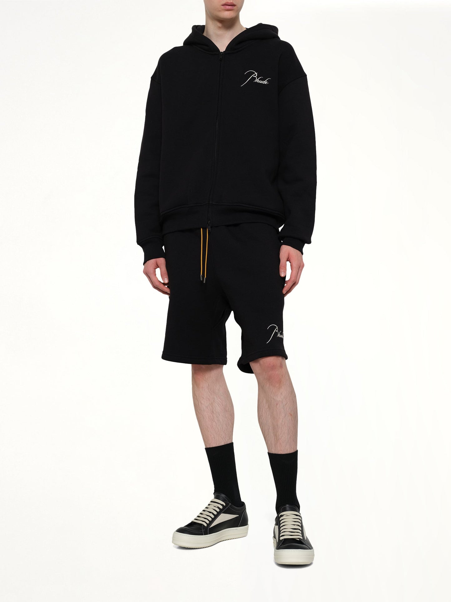 RHUDE Classique Zip Up Hoodie (Black)