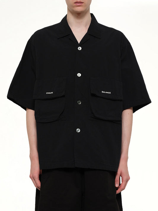Image of Shirts. Product name - Chaos Balance Pocket Shirt in Black colour by brand - UNDERCOVER