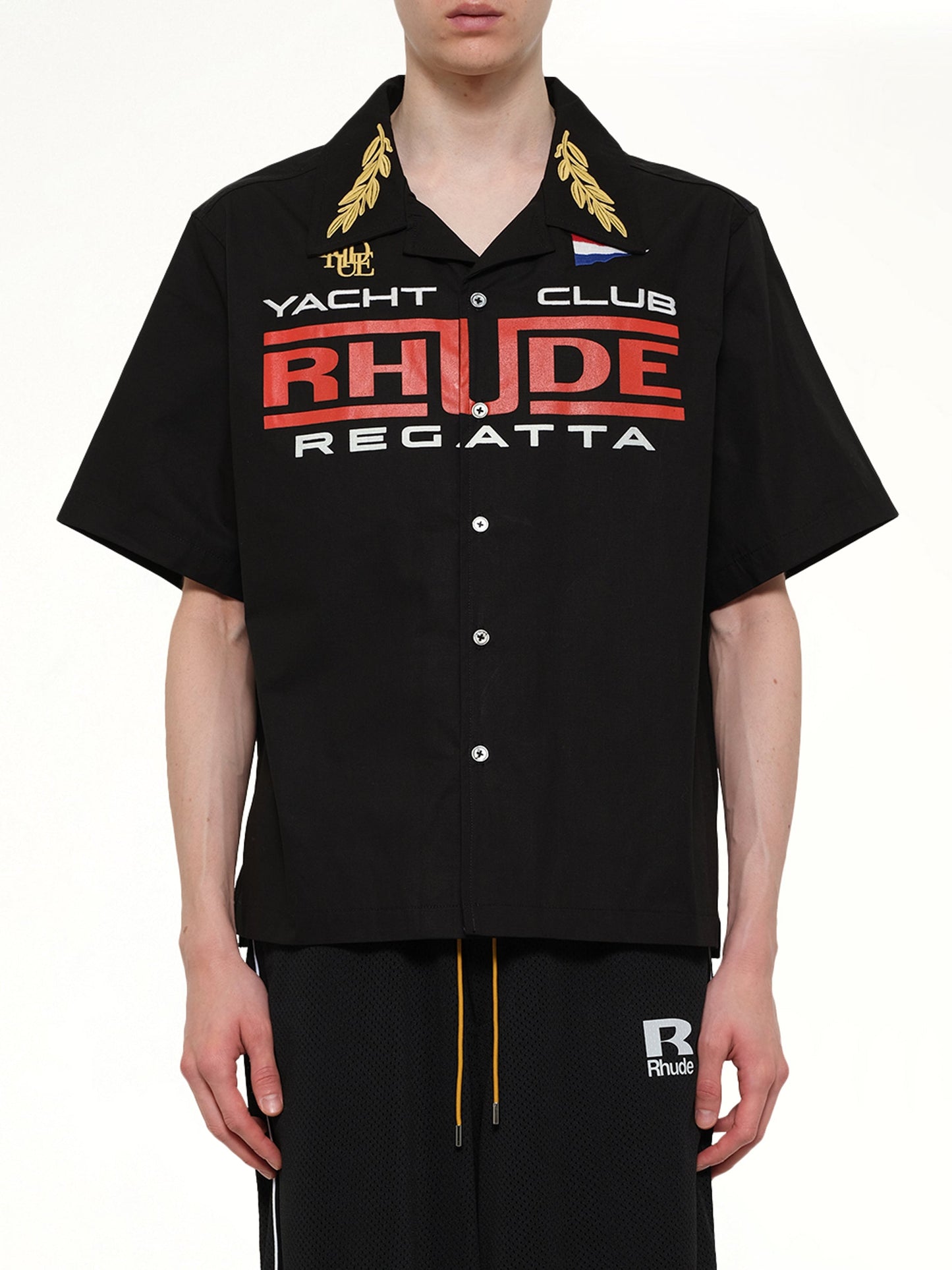 Image of Shirts. Product name - Rhude Regatta Club Shirt in Black colour by brand - RHUDE