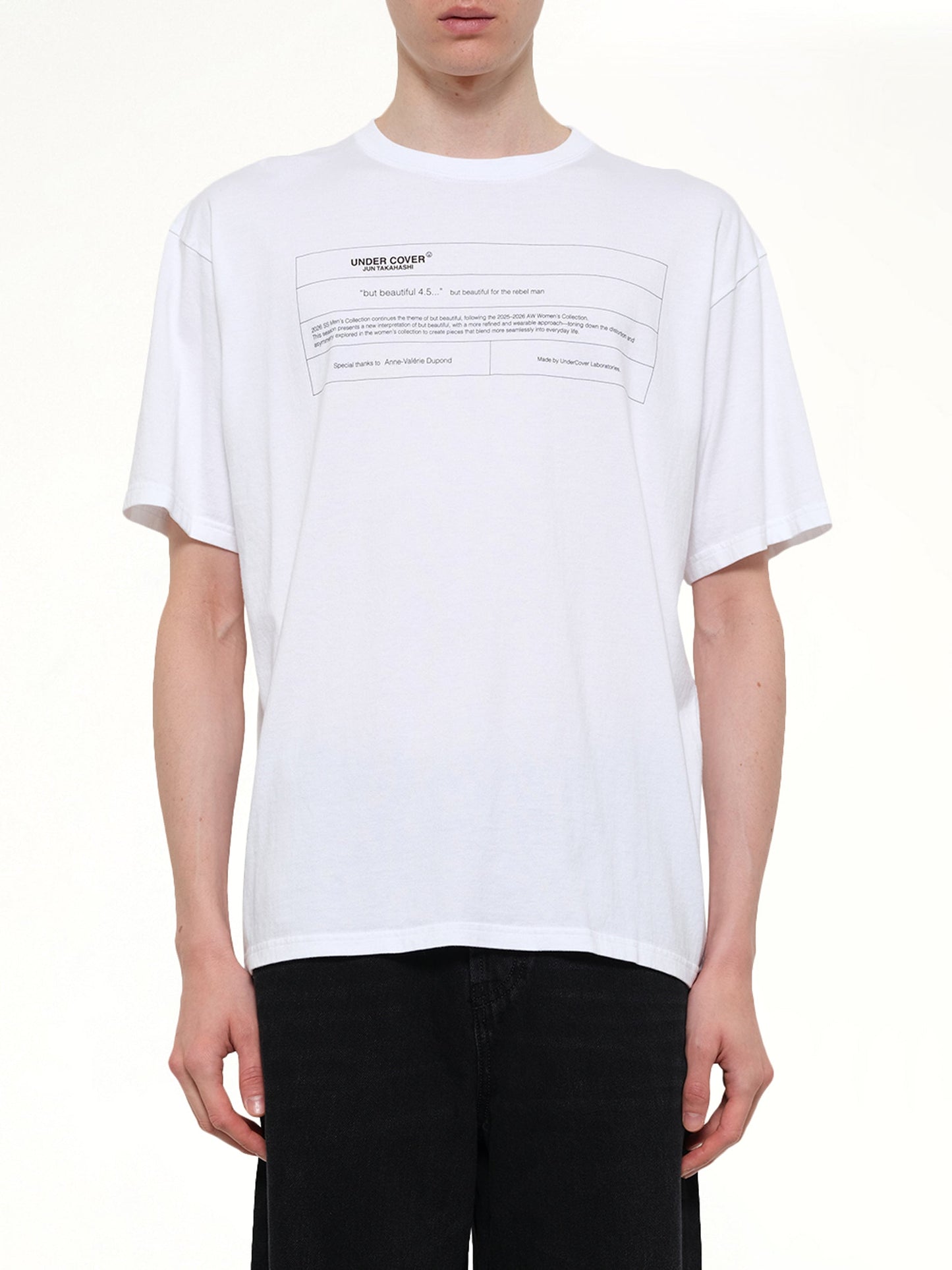 Image of T-Shirts. Product name - "But Beautiful" T-Shirt in White colour by brand - UNDERCOVER