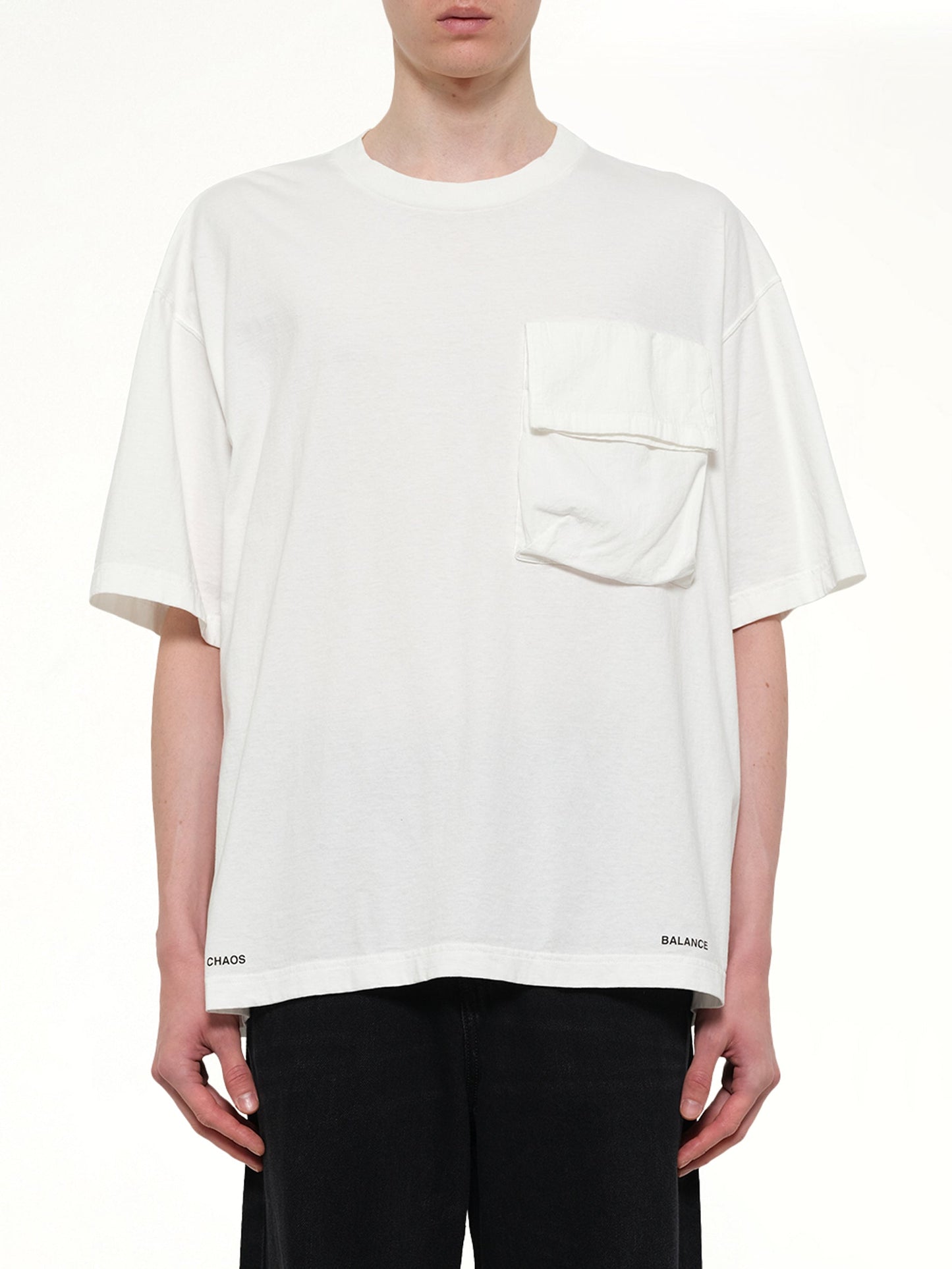 Image of T-Shirts. Product name - Chaos Balance Pocket T-Shirt in White colour by brand - UNDERCOVER
