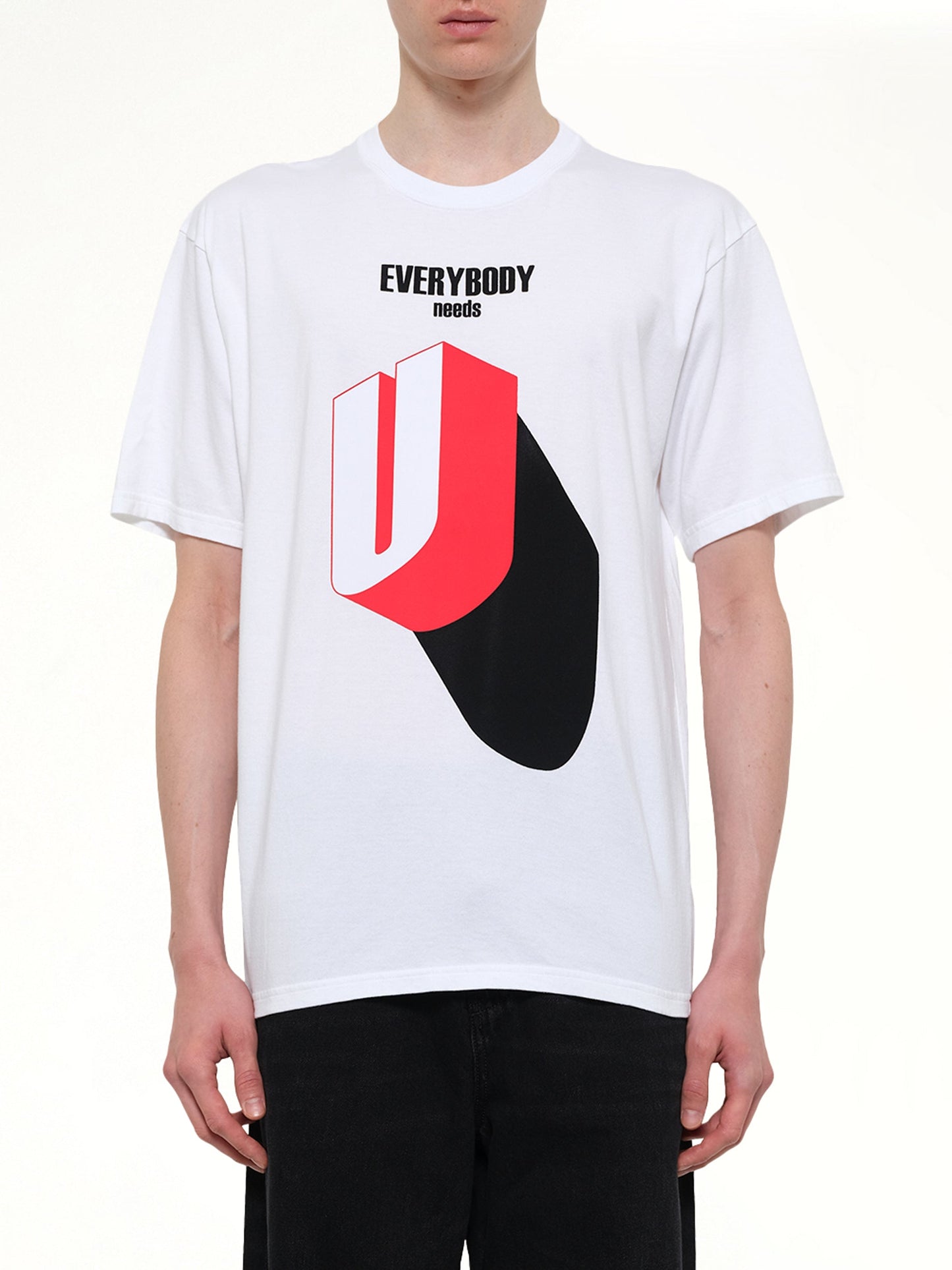 Image of T-Shirts. Product name - Everybody Needs U T-Shirt in White colour by brand - UNDERCOVER
