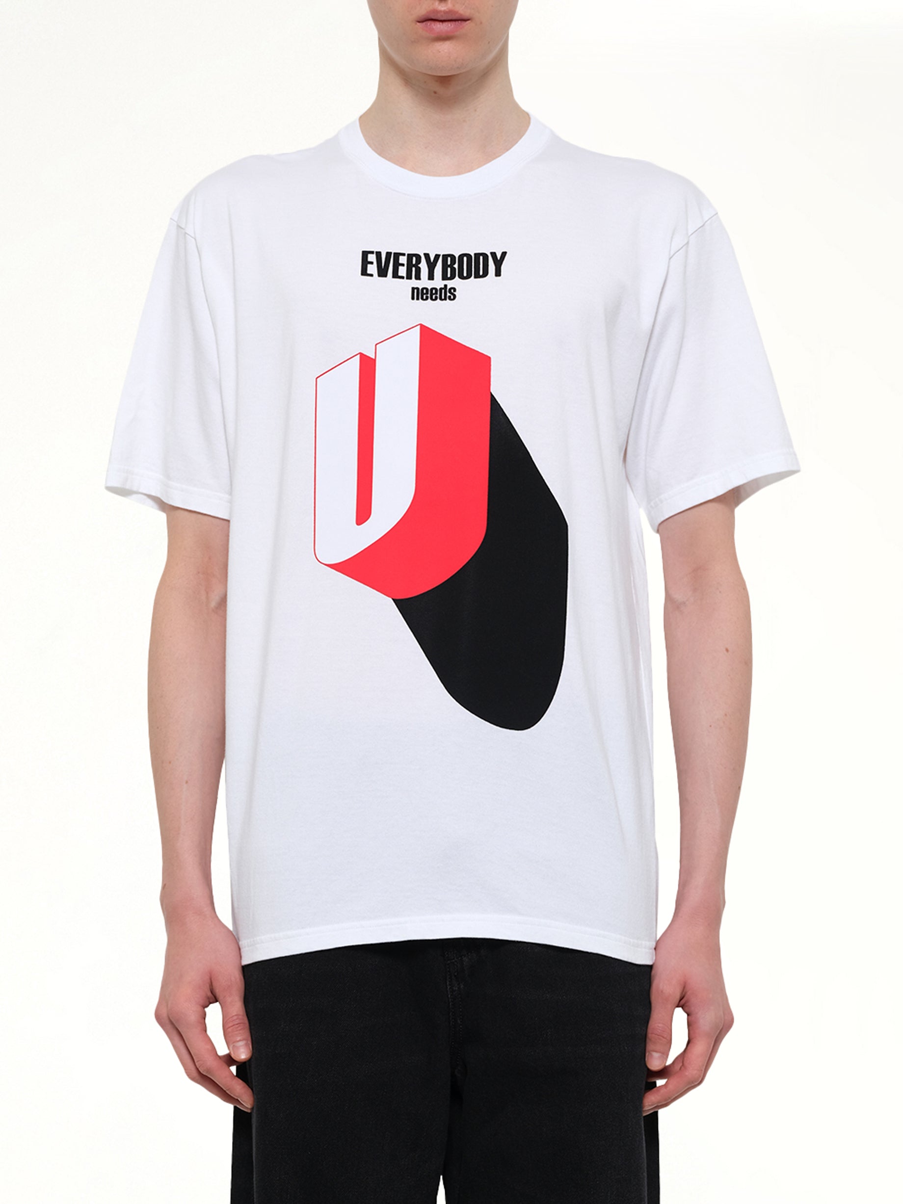 Image of T-Shirts. Product name - Everybody Needs U T-Shirt in White colour by brand - UNDERCOVER