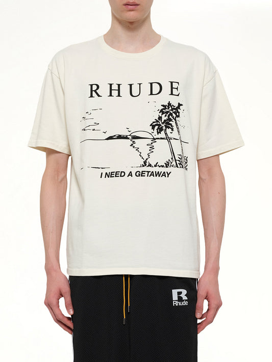 Image of T-Shirts. Product name - I Need A Getaway T-Shirt in White colour by brand - RHUDE