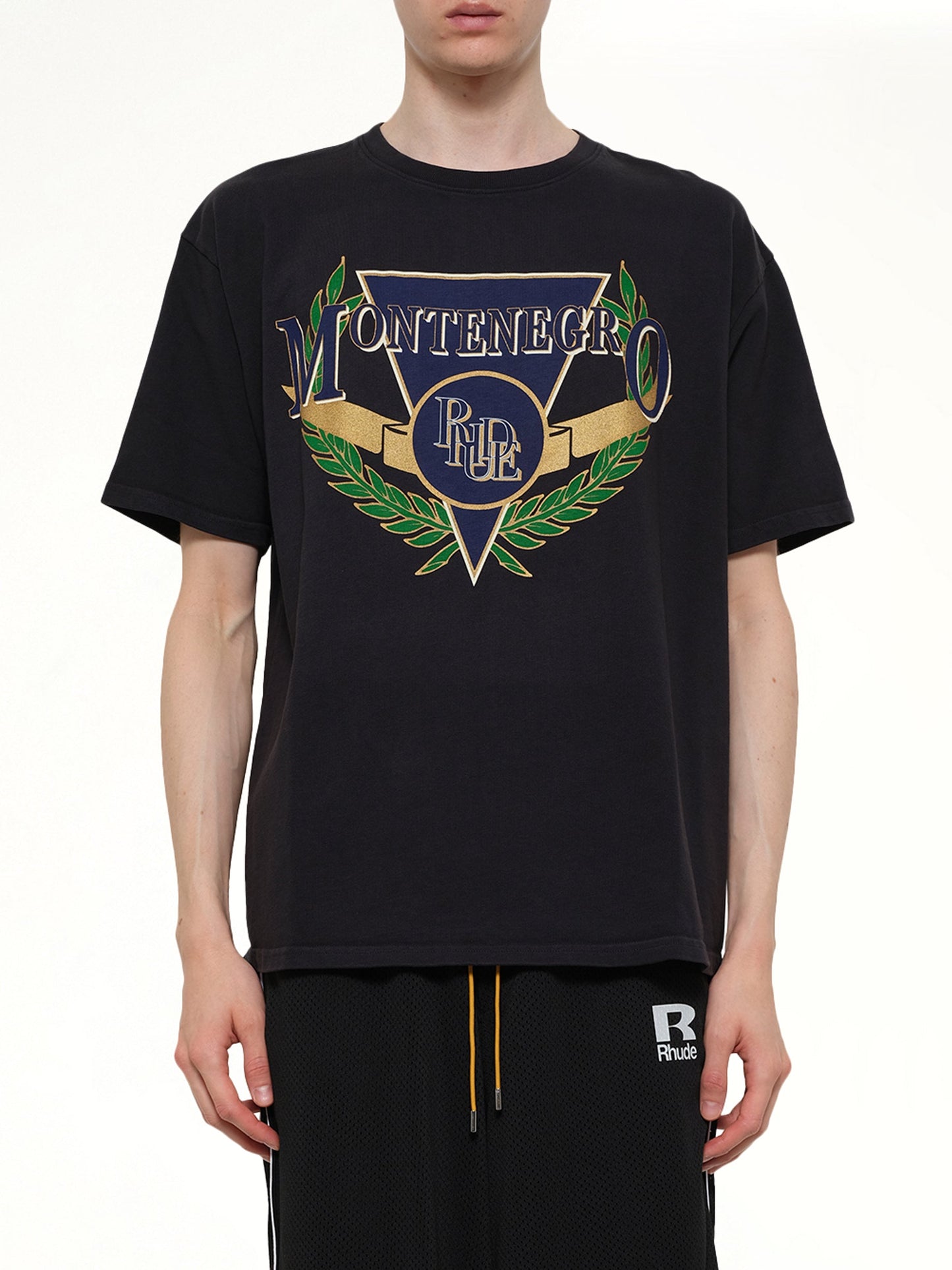 Image of T-Shirts. Product name - Montenegro Regatta T-Shirt in Black colour by brand - RHUDE
