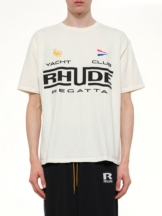 Image of T-Shirts. Product name - Rhude Regatta Club T-Shirt in White colour by brand - RHUDE
