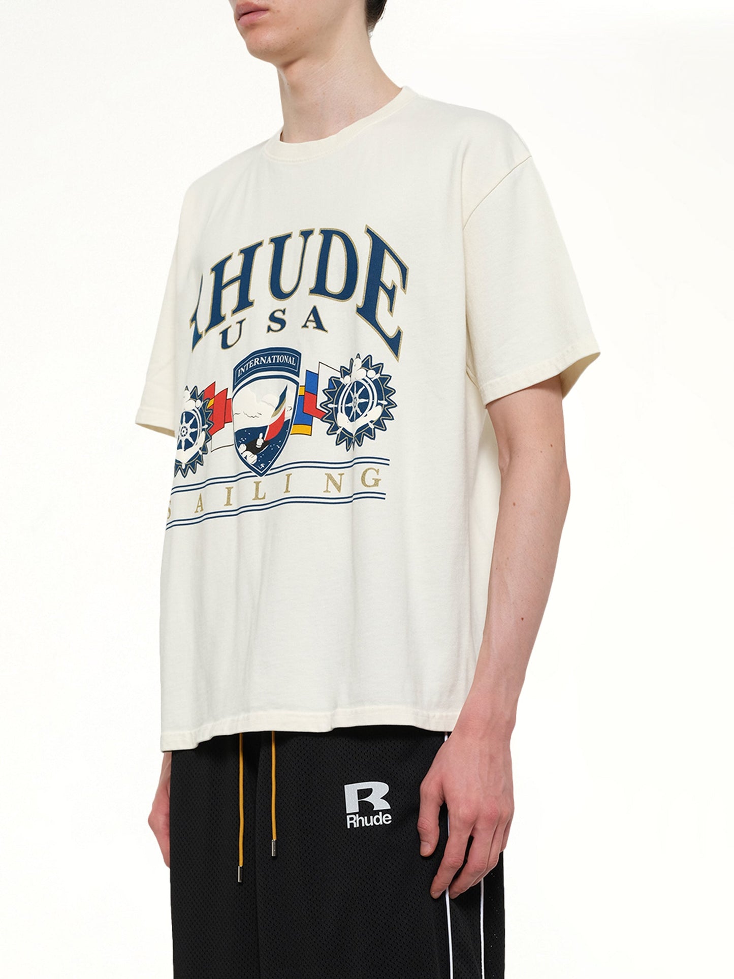 RHUDE USA Sailing Icon T-Shirt (White)