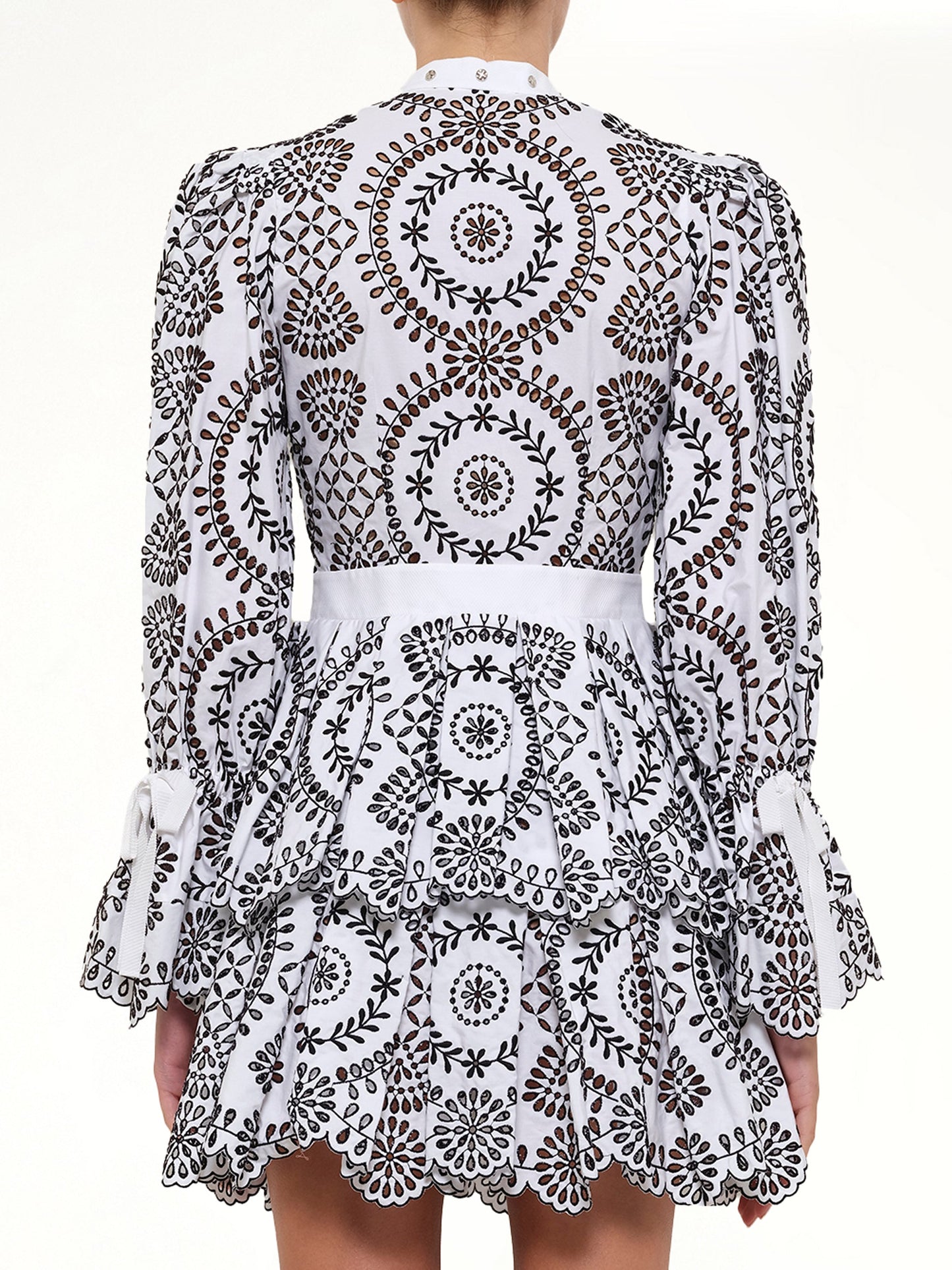 ALEXANDER MCQUEEN AMQ Broderie Anglais Dress (White)