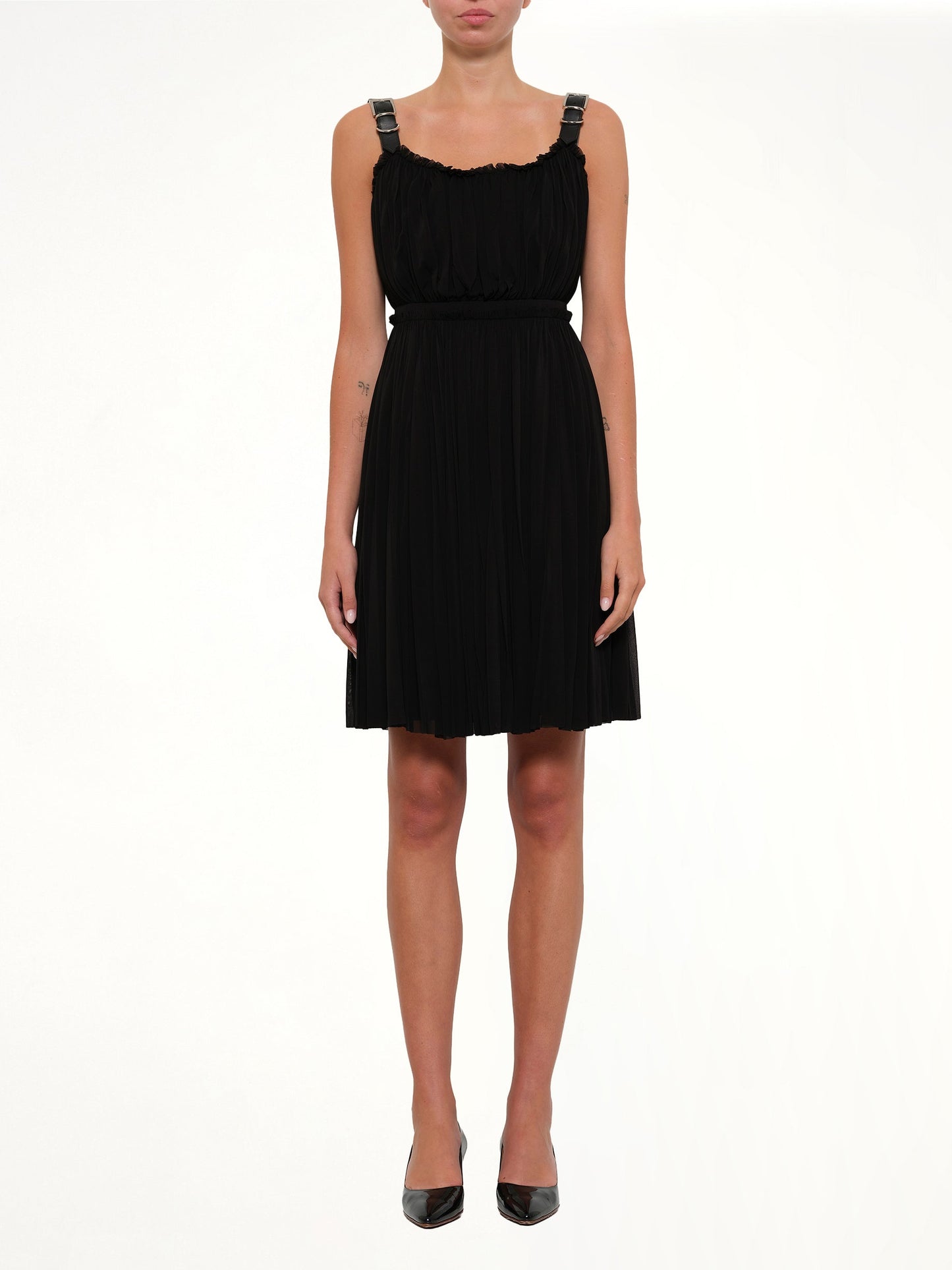 ALEXANDER MCQUEEN Amq Abito Jersey Mini Dress (Black)