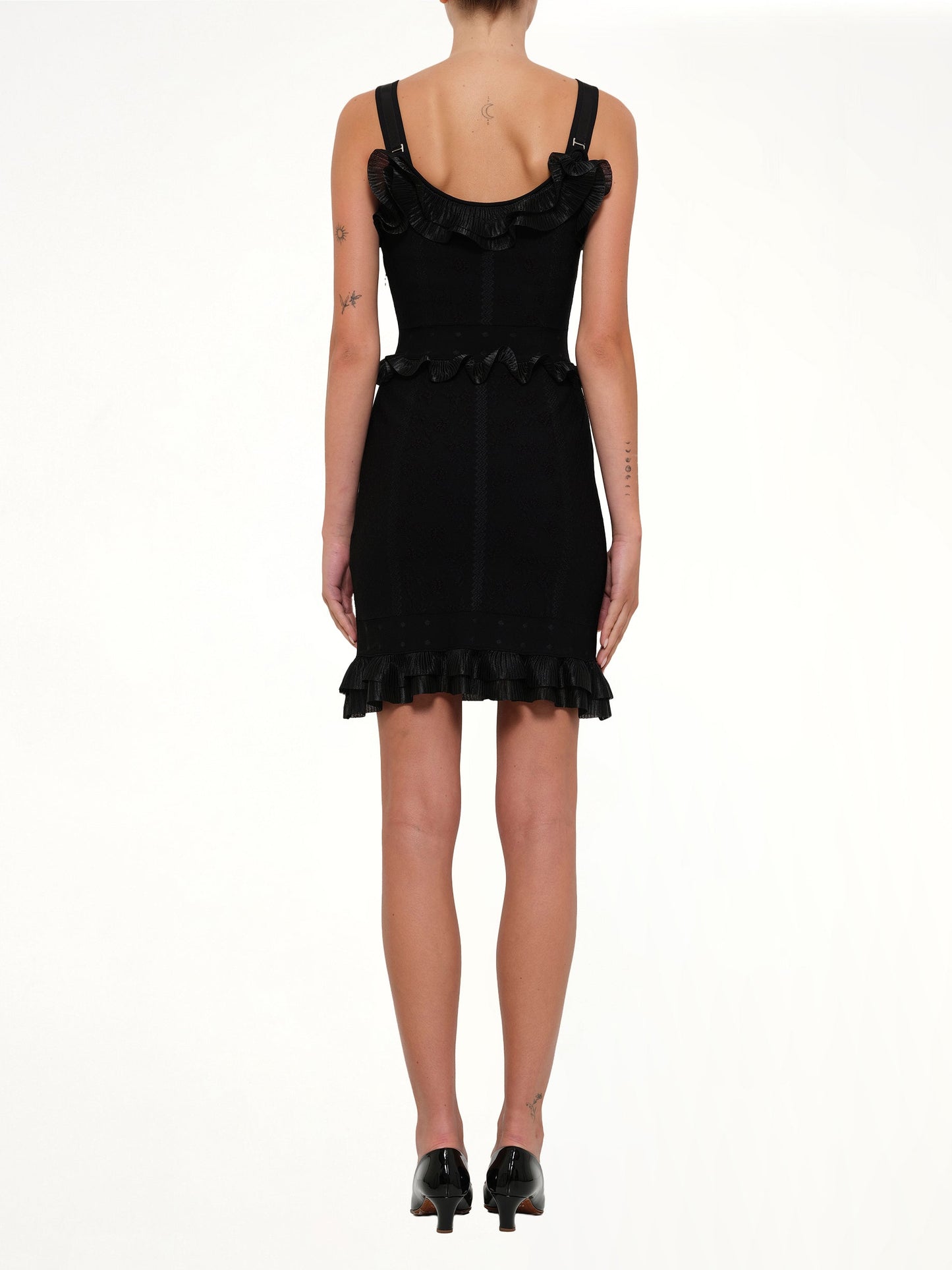 ALEXANDER MCQUEEN Cage Jacquard Mini Dress (Black)