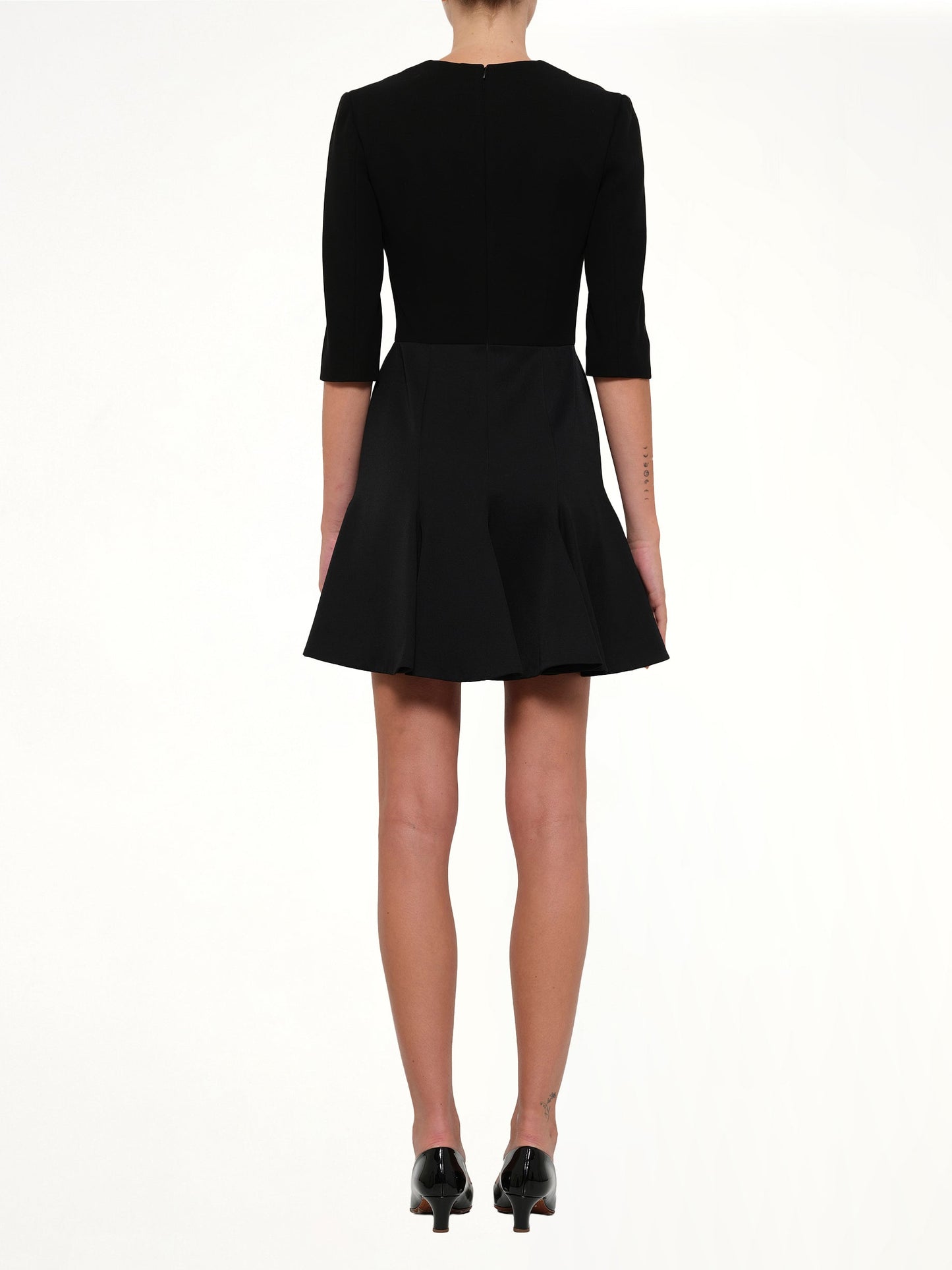 ALEXANDER MCQUEEN Godet Mini Dress (Black)