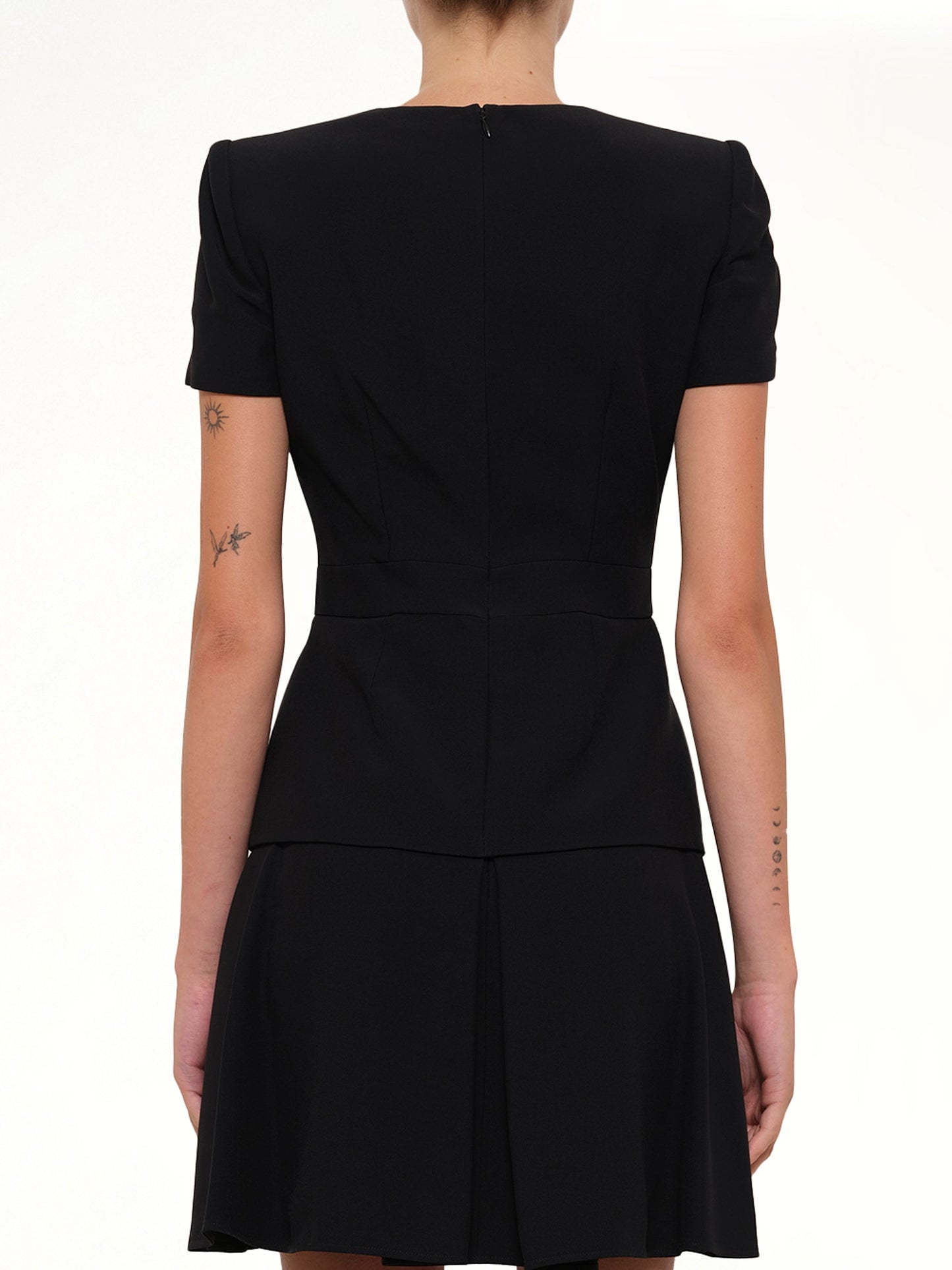 ALEXANDER MCQUEEN Leaf Crepe Dress (Black)