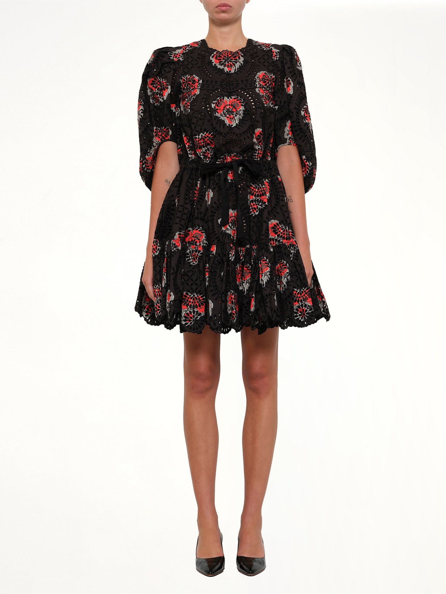 ALEXANDER MCQUEEN Poppy Print Abito Dress (Black)