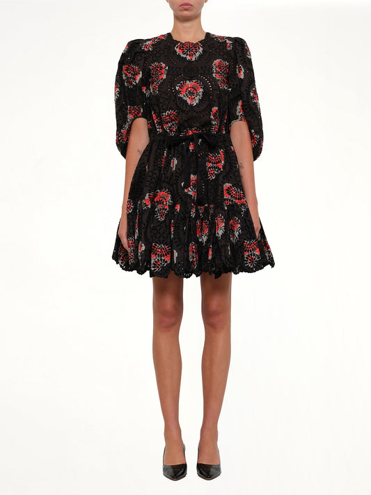 ALEXANDER MCQUEEN Poppy Print Abito Dress (Black)