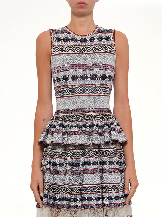 Image of Dresses. Productname: Amq Slvls Peplm Volm Dress in 8488 colour by brand - ALEXANDER MCQUEEN