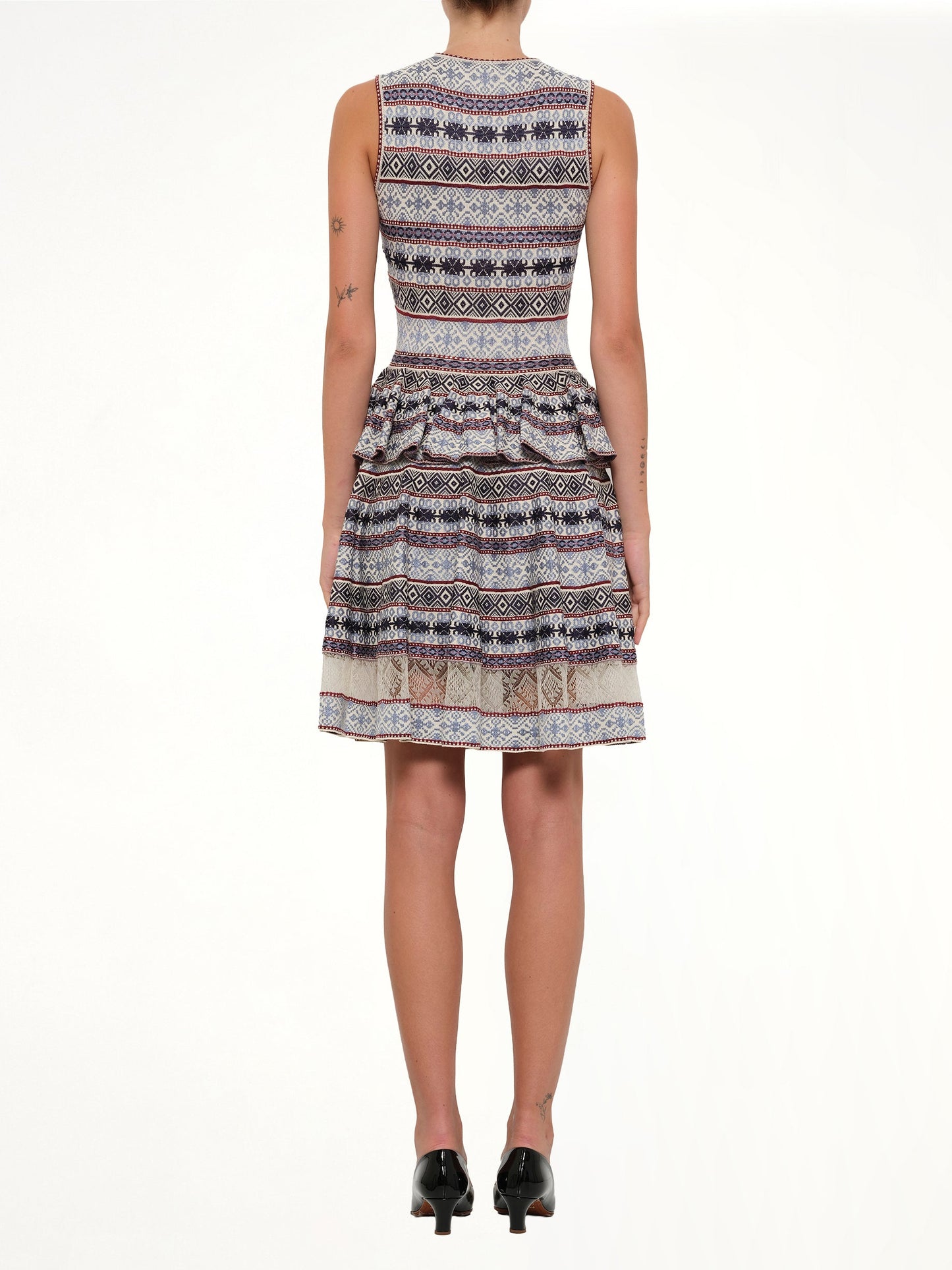 ALEXANDER MCQUEEN Sleeveless Peplum Dress (Grey)