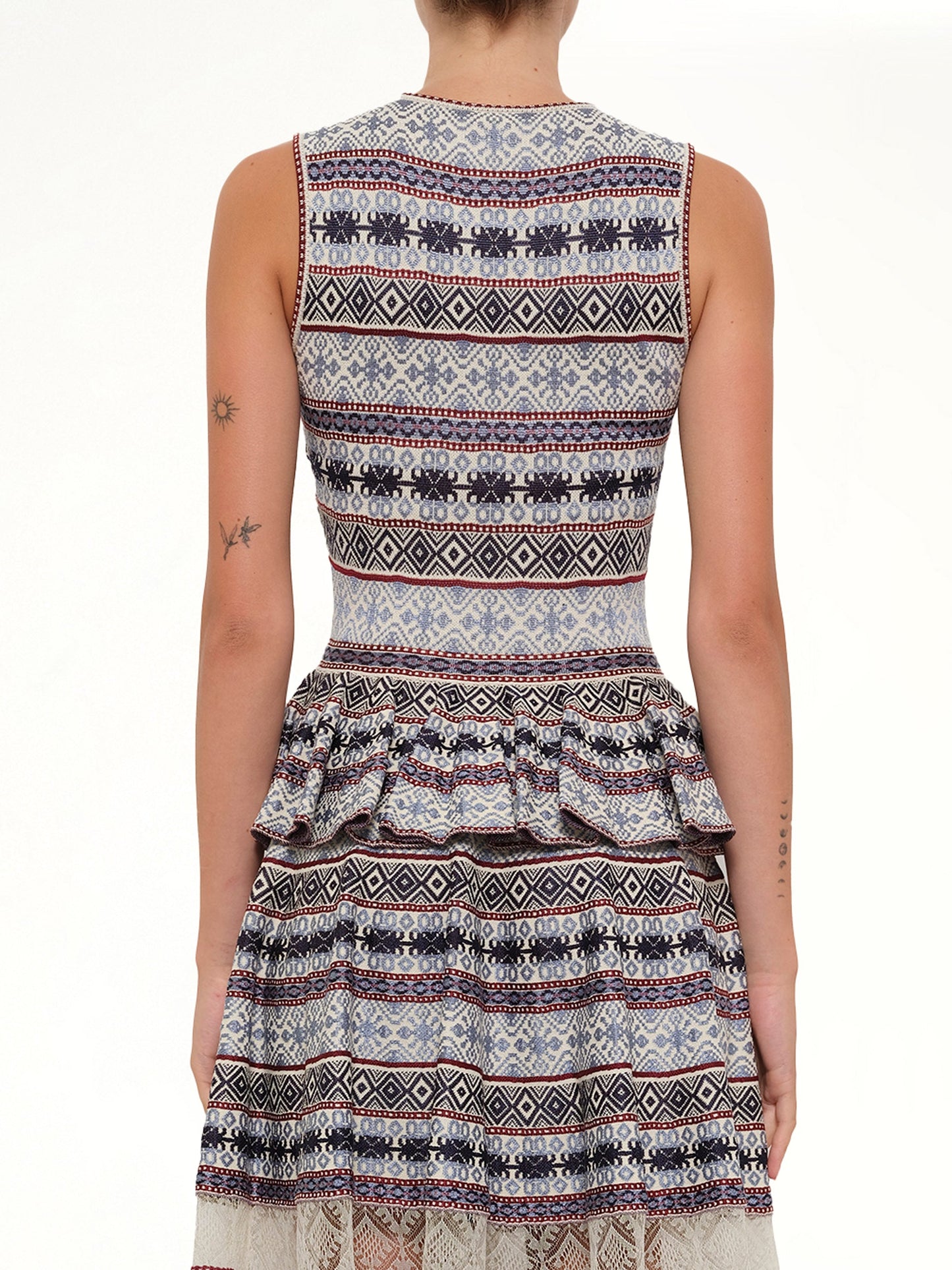 ALEXANDER MCQUEEN Sleeveless Peplum Dress (Grey)
