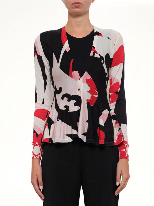 Image of a model wearing Outerwear. Productname: Amq Cardigan in Black colour by brand - ALEXANDER MCQUEEN