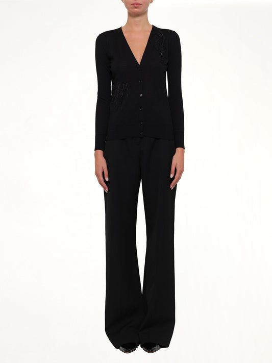 ALEXANDER MCQUEEN V Neck Cardigan (Black)