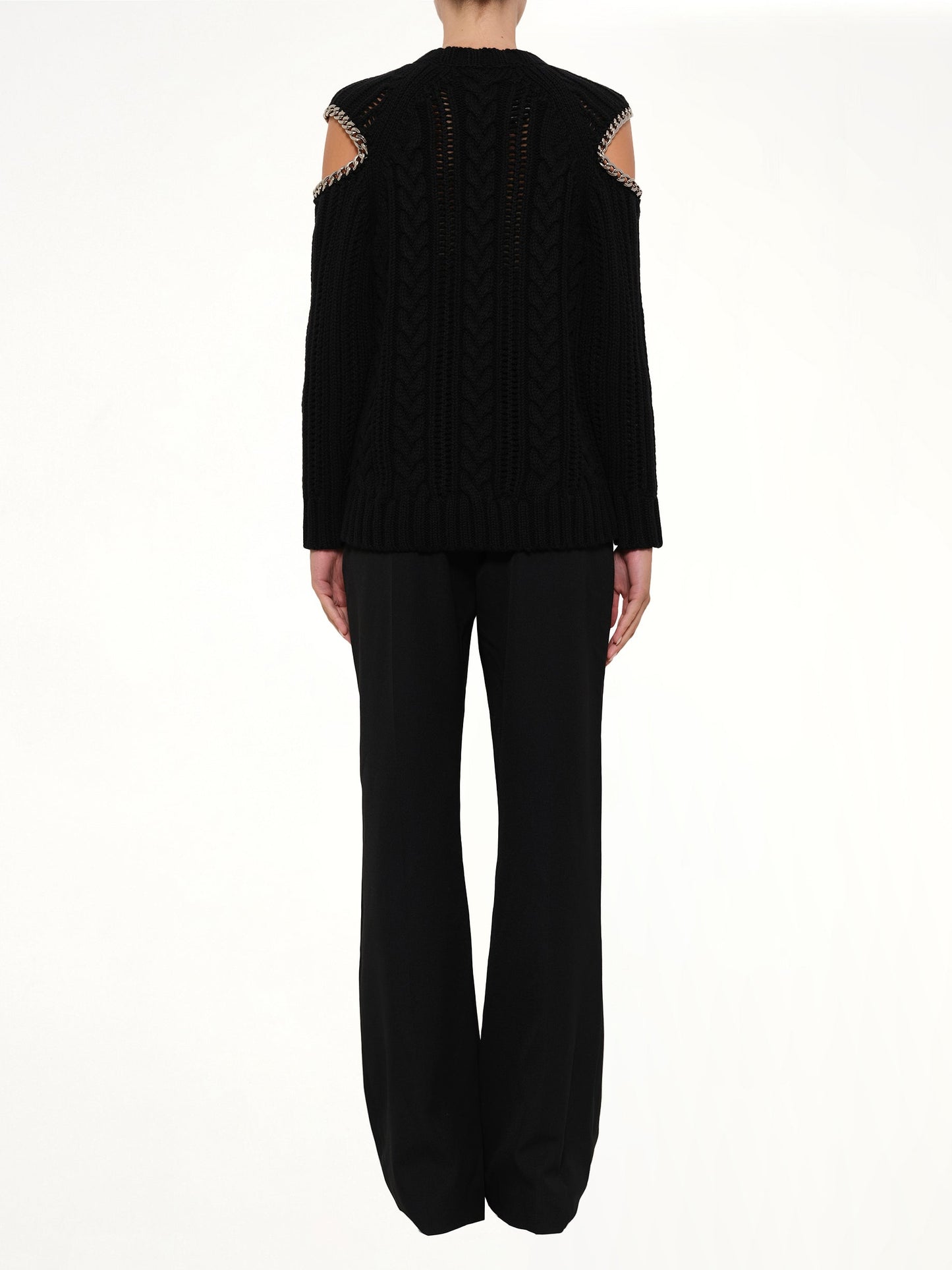 ALEXANDER MCQUEEN Crew Neck O/S Knitwear (Black)