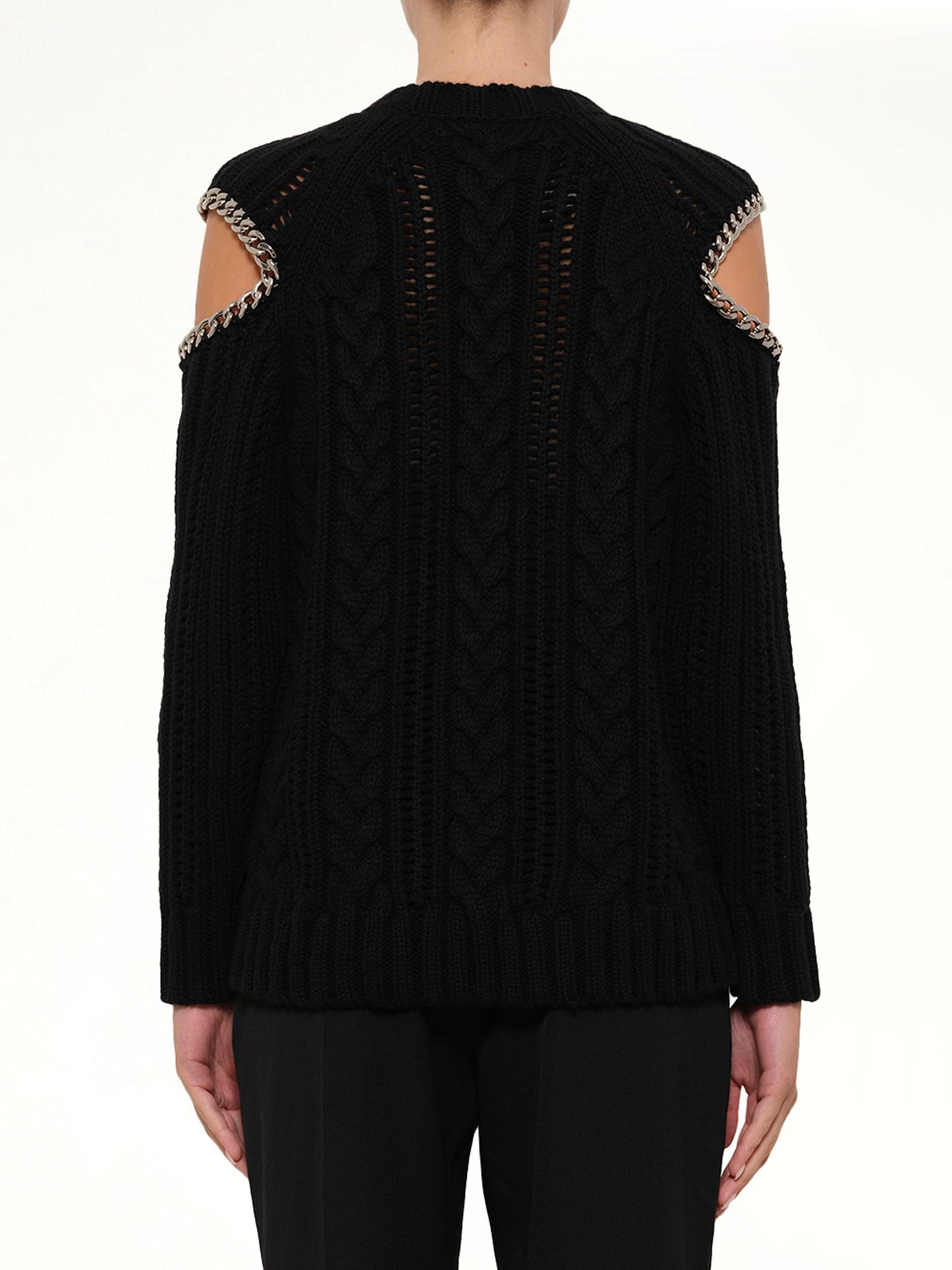 ALEXANDER MCQUEEN Crew Neck O/S Knitwear (Black)