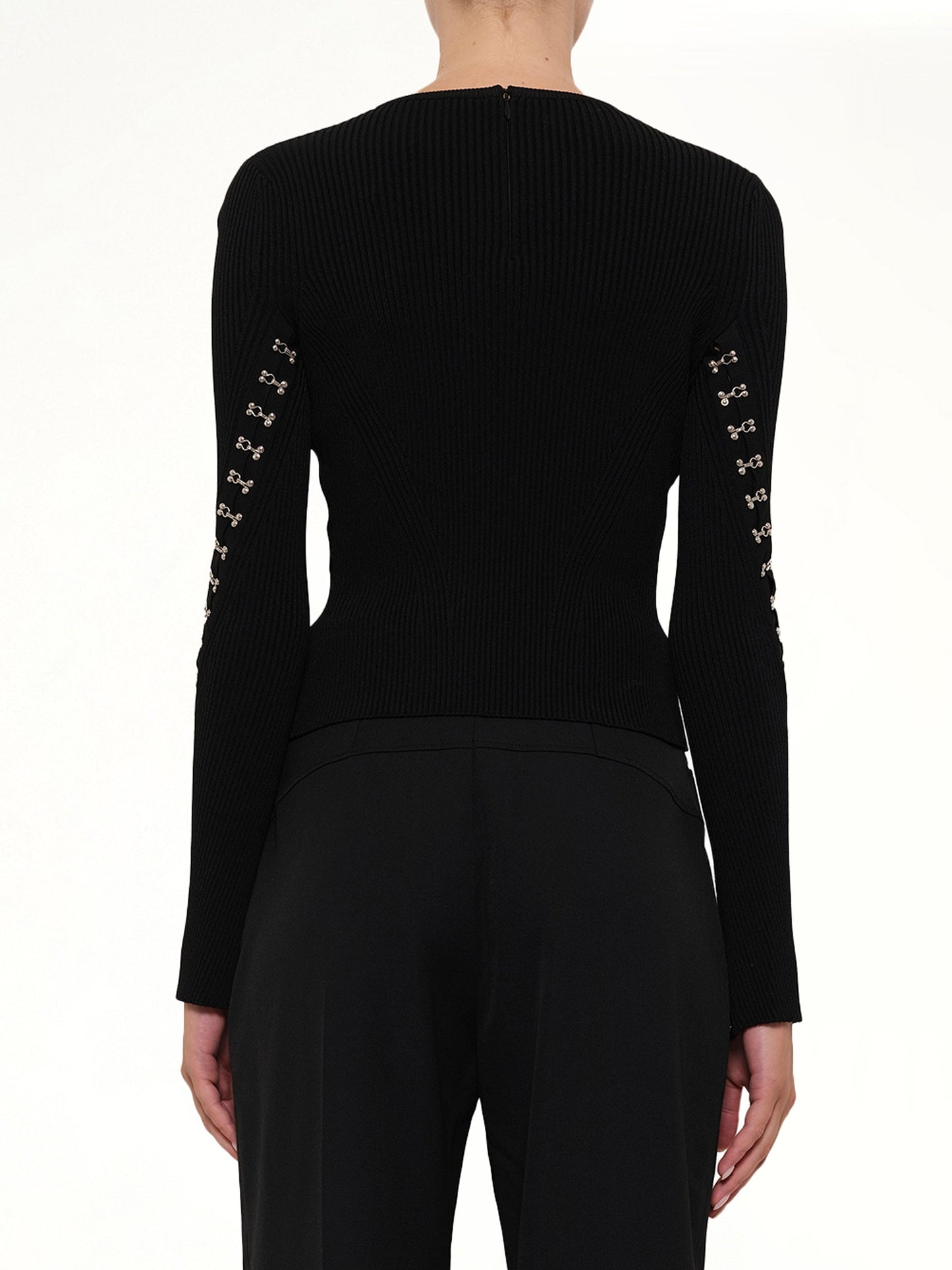 ALEXANDER MCQUEEN Slash Crew Neck Knitwear (Black)