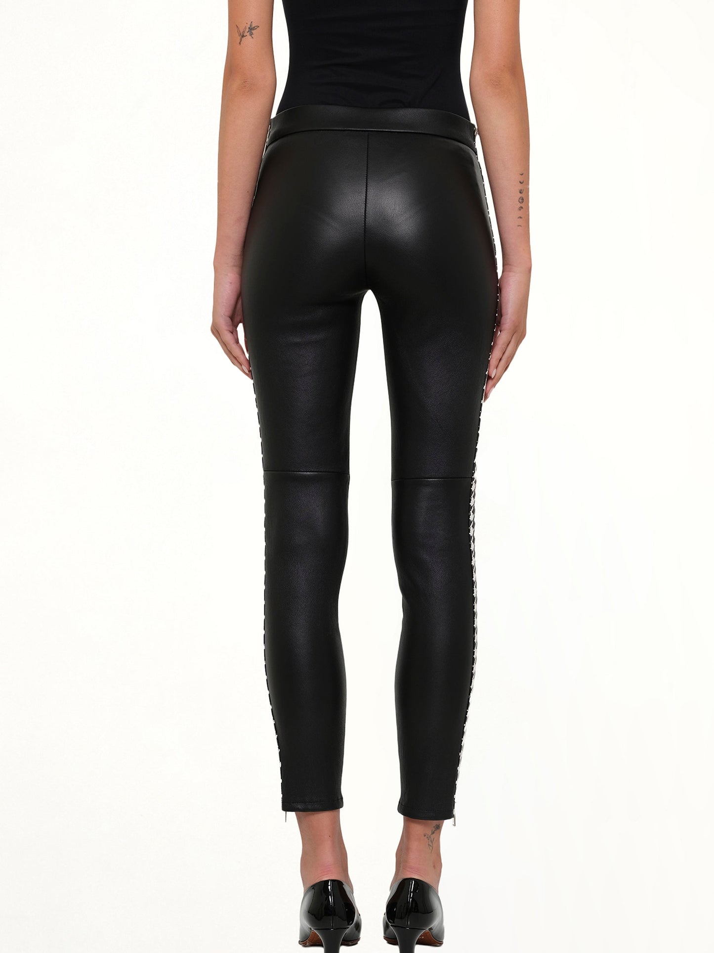 ALEXANDER MCQUEEN Leather Leggings (Black)