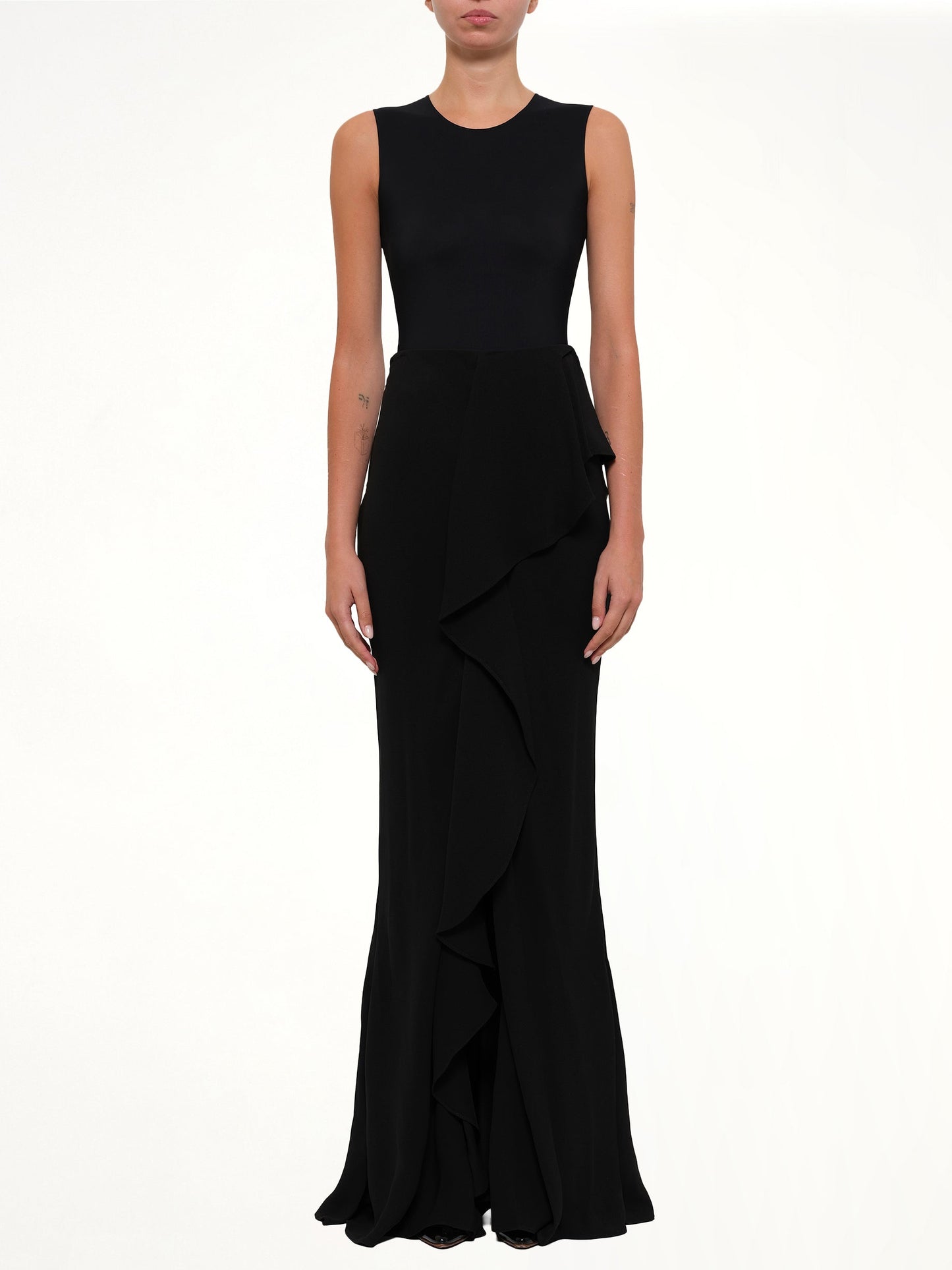 ALEXANDER MCQUEEN Long Drape Skirt (Black)