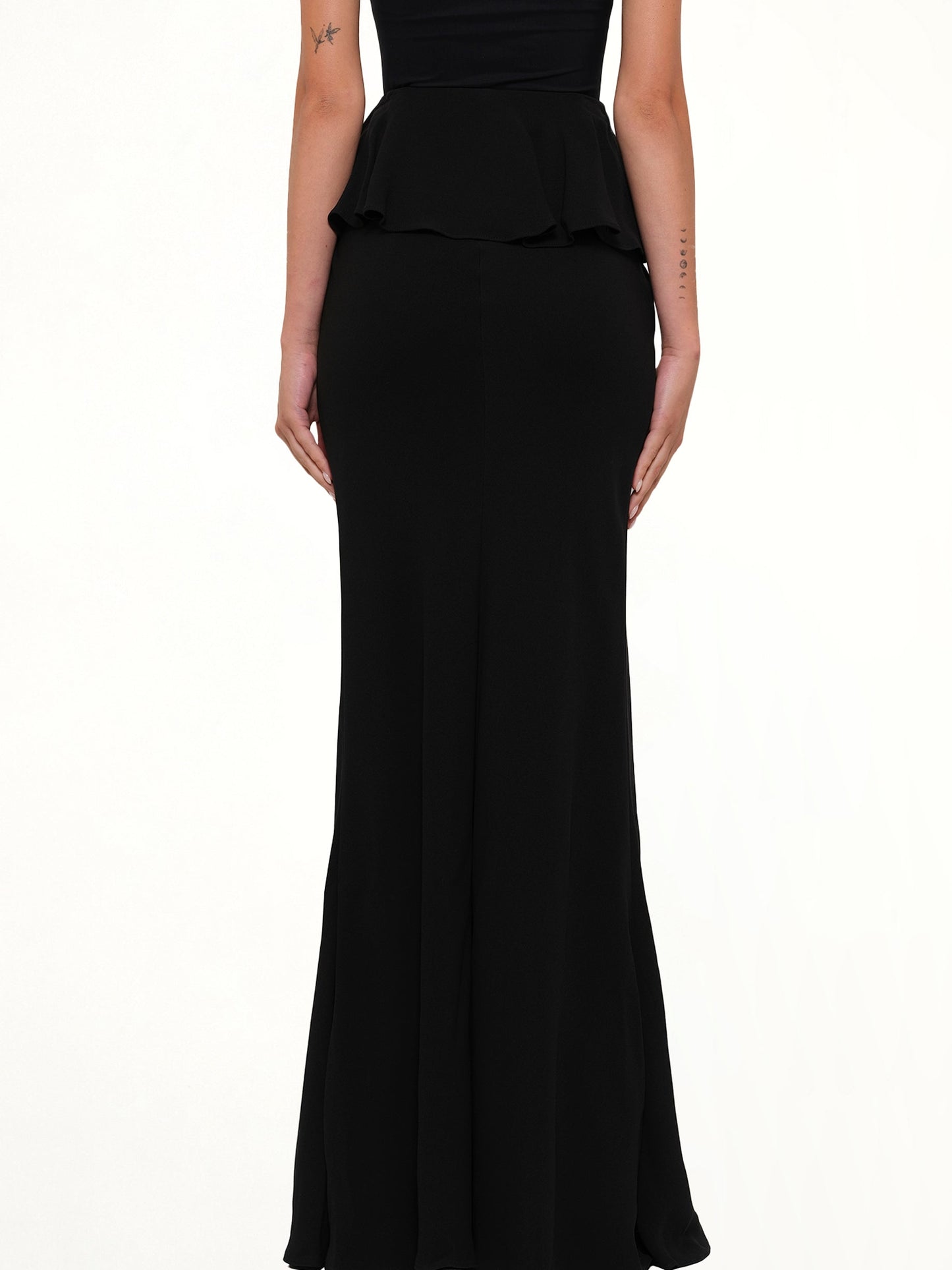 ALEXANDER MCQUEEN Long Drape Skirt (Black)