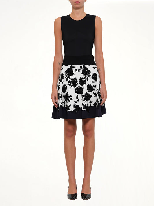 ALEXANDER MCQUEEN Rose Jacquard Mini Skirt (Ivory)