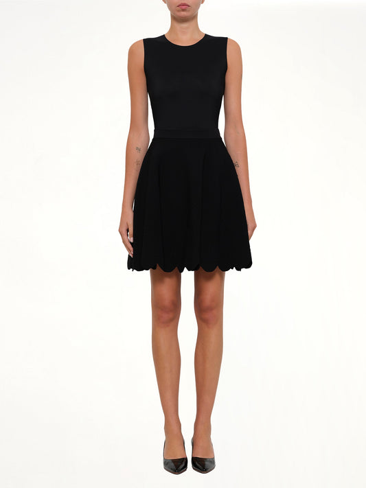 ALEXANDER MCQUEEN Embroidered Rose Mini Skirt (Black)