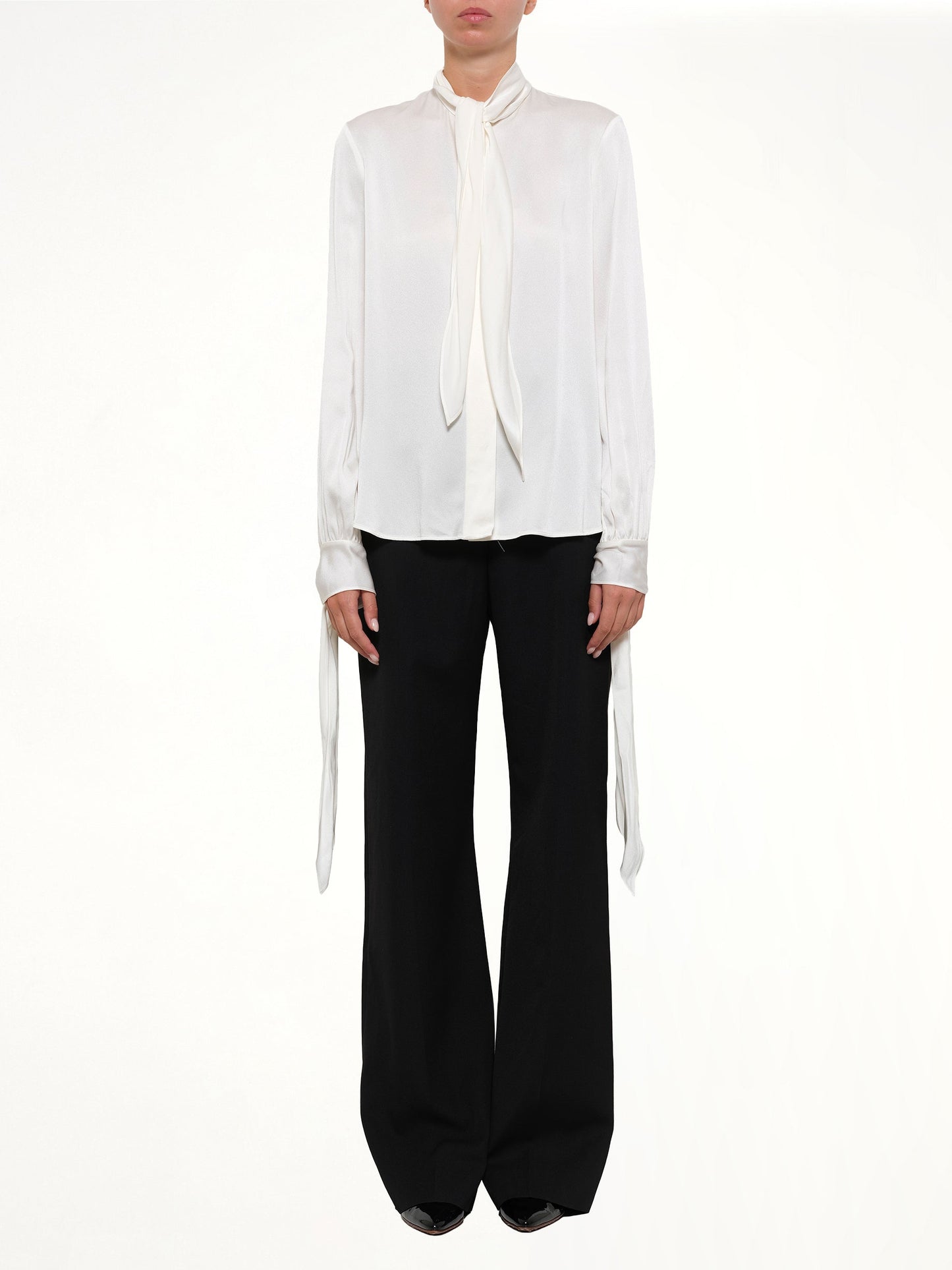 ALEXANDER MCQUEEN Fluid Satin Shirt (White)