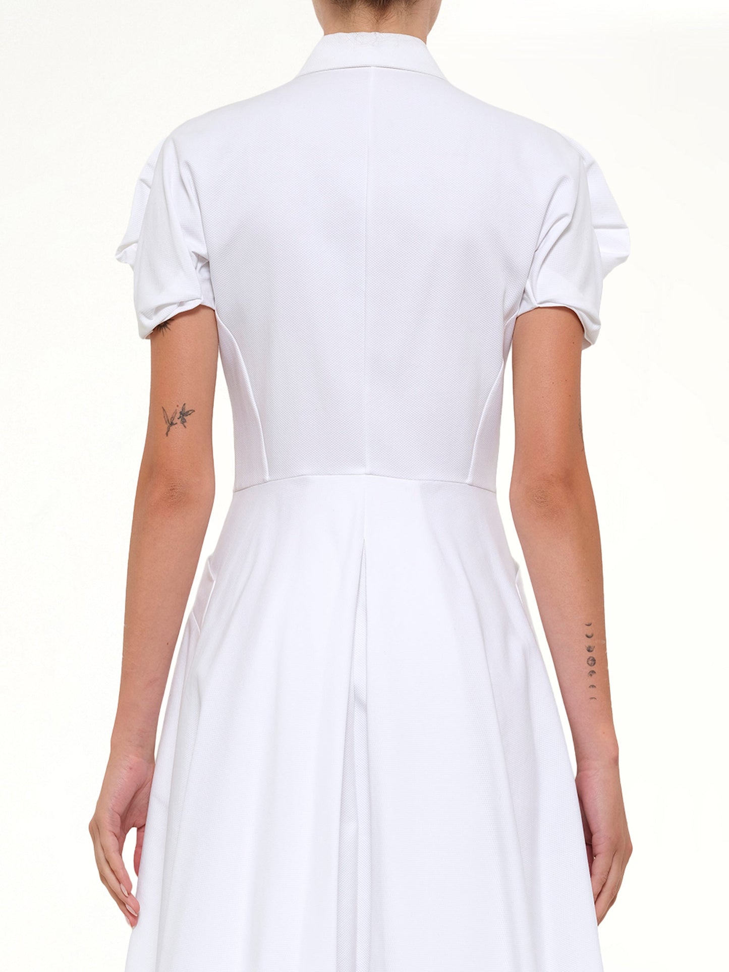 ALEXANDER MCQUEEN Short Sleeve Short Dress (White)