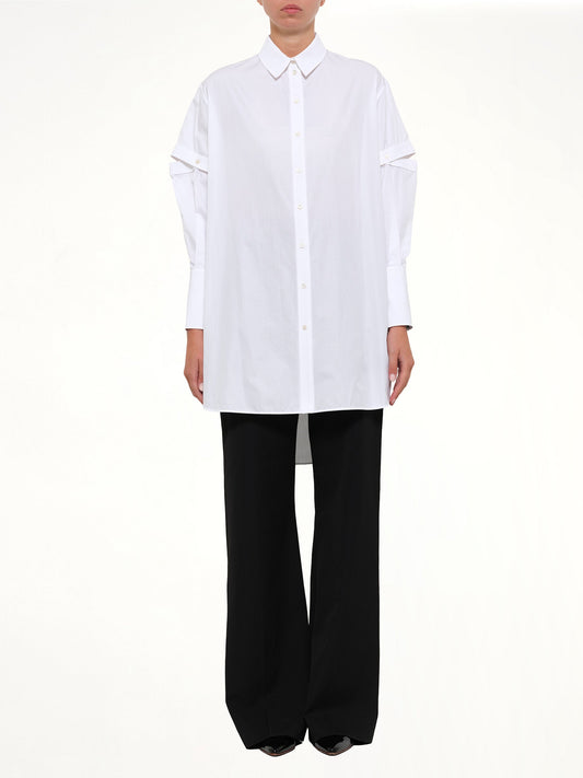 ALEXANDER MCQUEEN Amq Slash Sleeve Shirt (White)