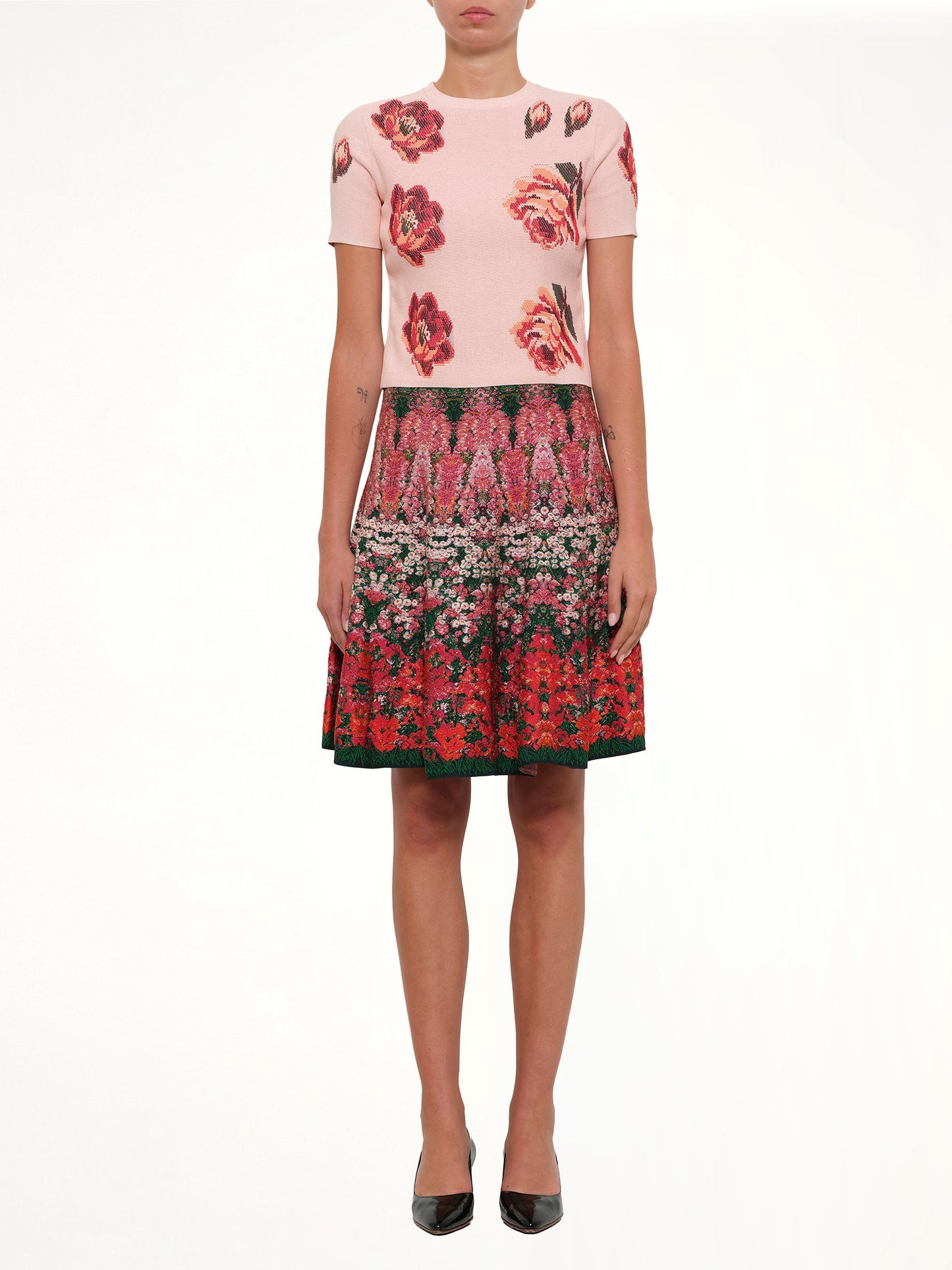 ALEXANDER MCQUEEN Tapesty Rose Jacquard Top (Multicolour)