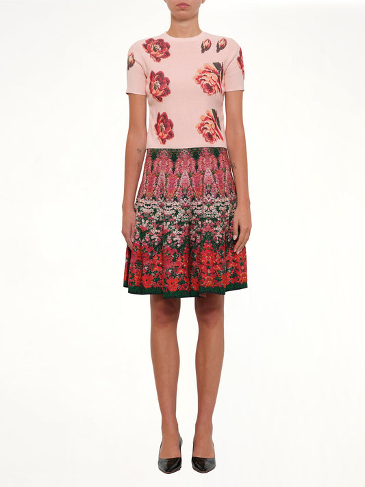 ALEXANDER MCQUEEN Tapesty Rose Jacquard Top (Multicolour)