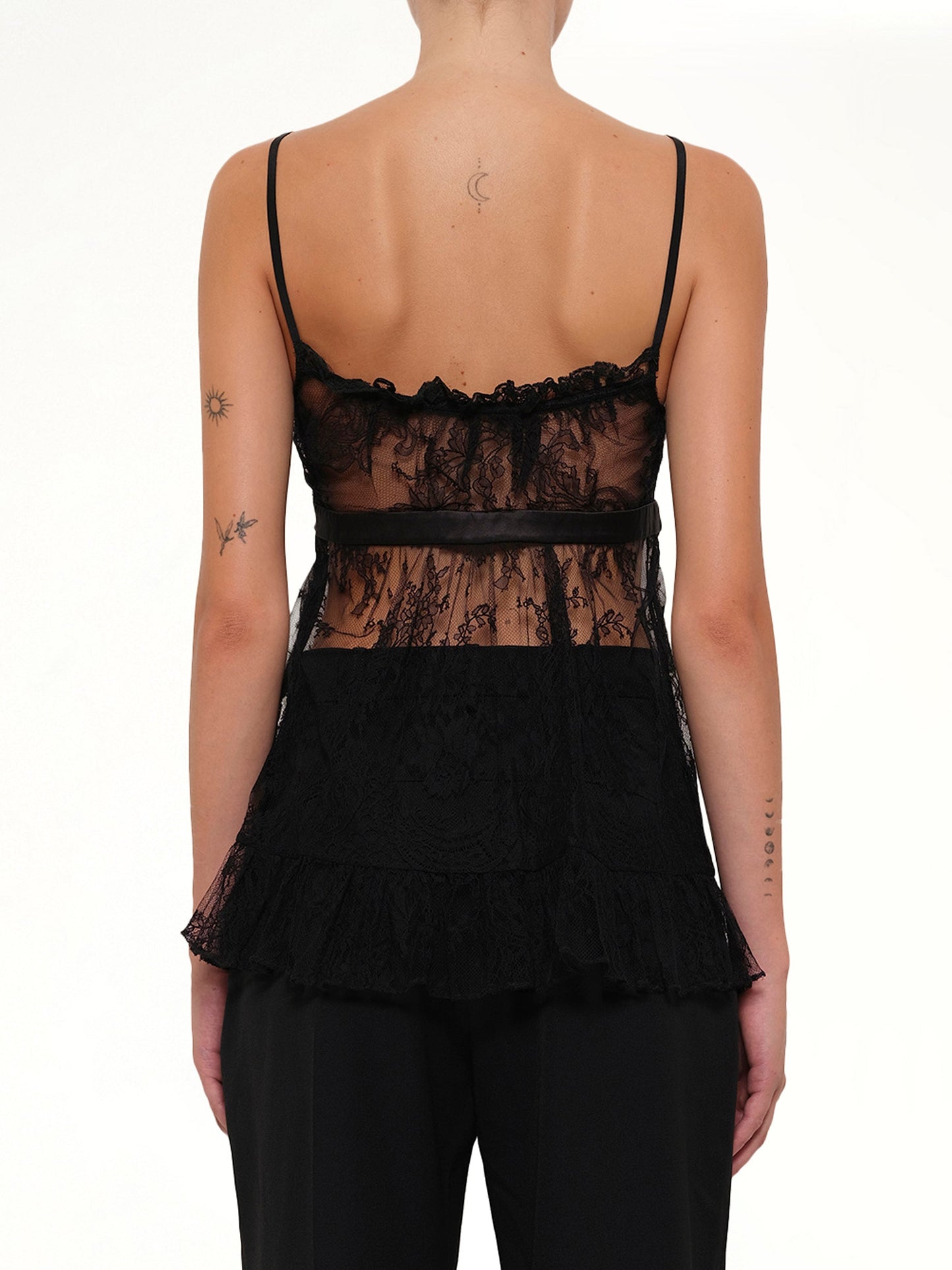 ALEXANDER MCQUEEN Lace Tie Camisole (Black)