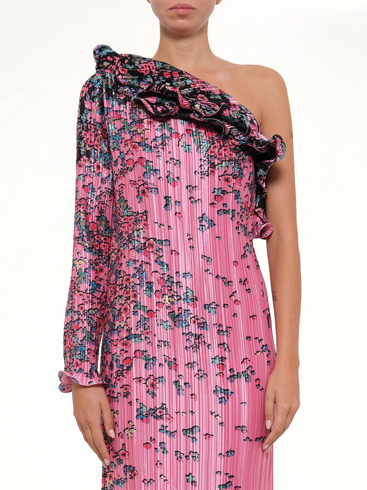 Image of Dresses. Productname: Pink Bloom Asym Pleat Dress in Pink colour by brand - GIVENCHY