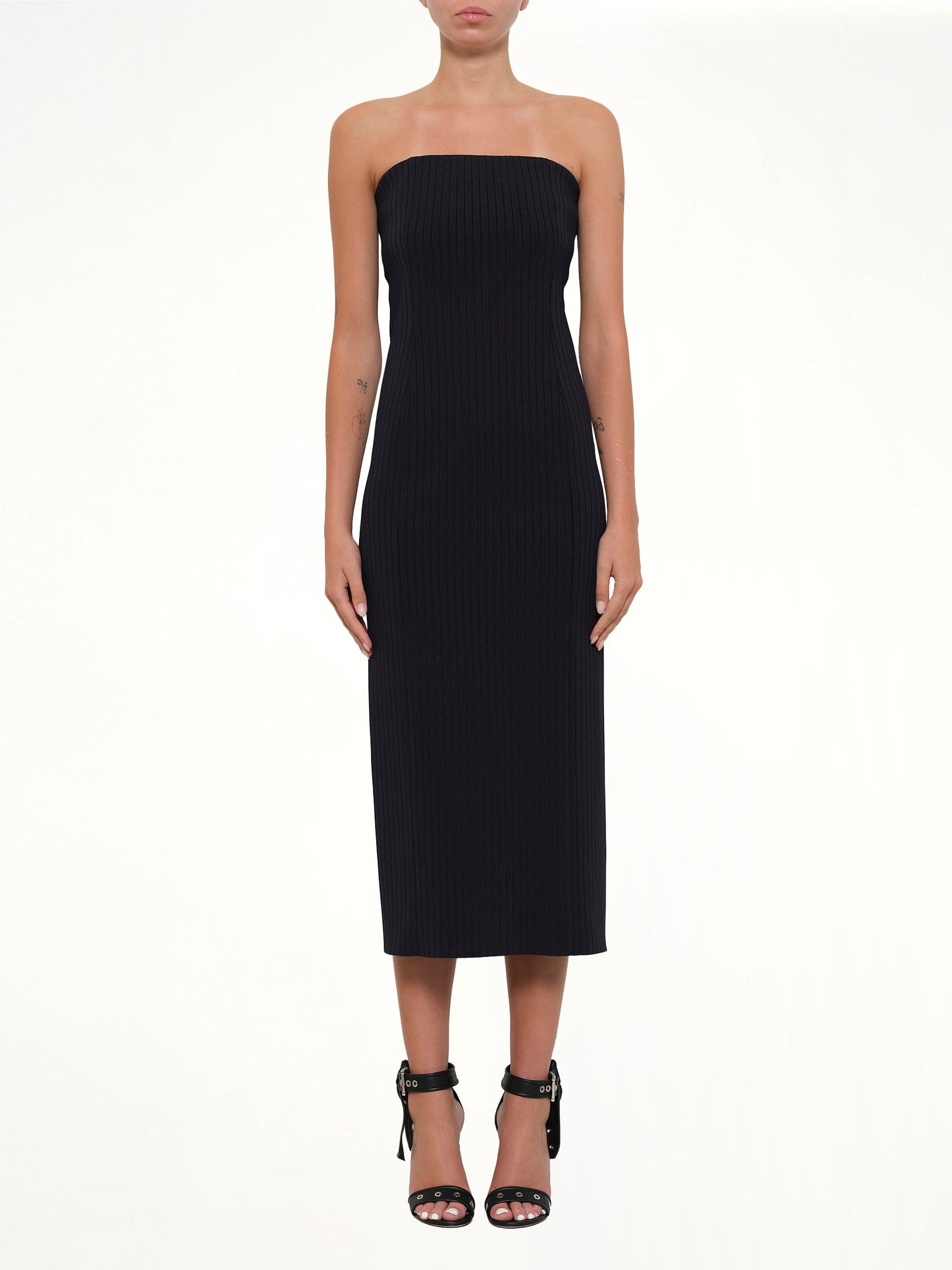 GIVENCHY Viscose Rib Long Dress (Blue)