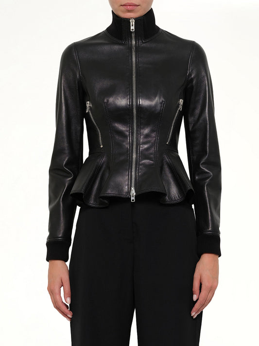 Image of Coats & Jackets. Productname: Leather Jacket in Black colour by brand - GIVENCHY