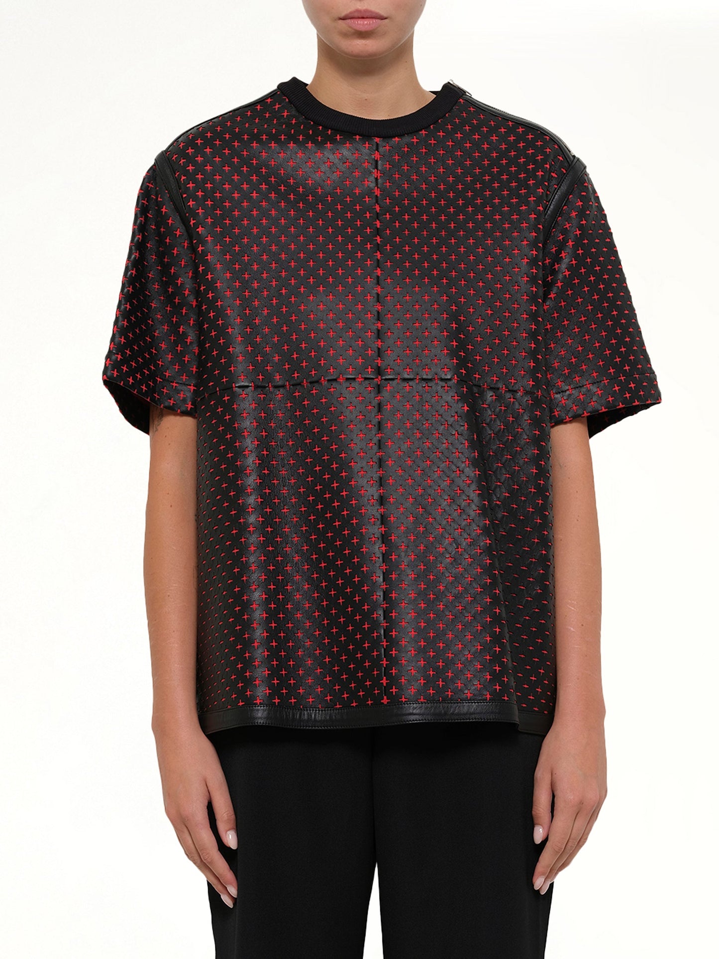 Image of Shirts. Productname: Leather Top in Black colour by brand - GIVENCHY