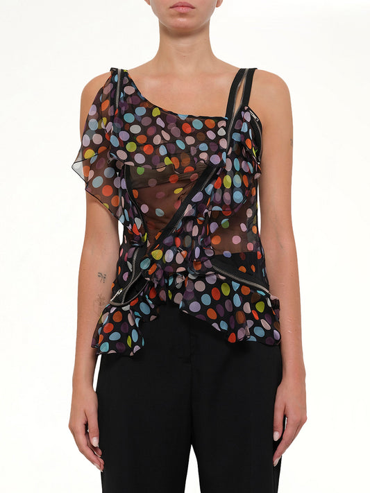Image of a model wearing Tops. Productname: Podium Sleeveless Top in Multicolour colour by brand - GIVENCHY