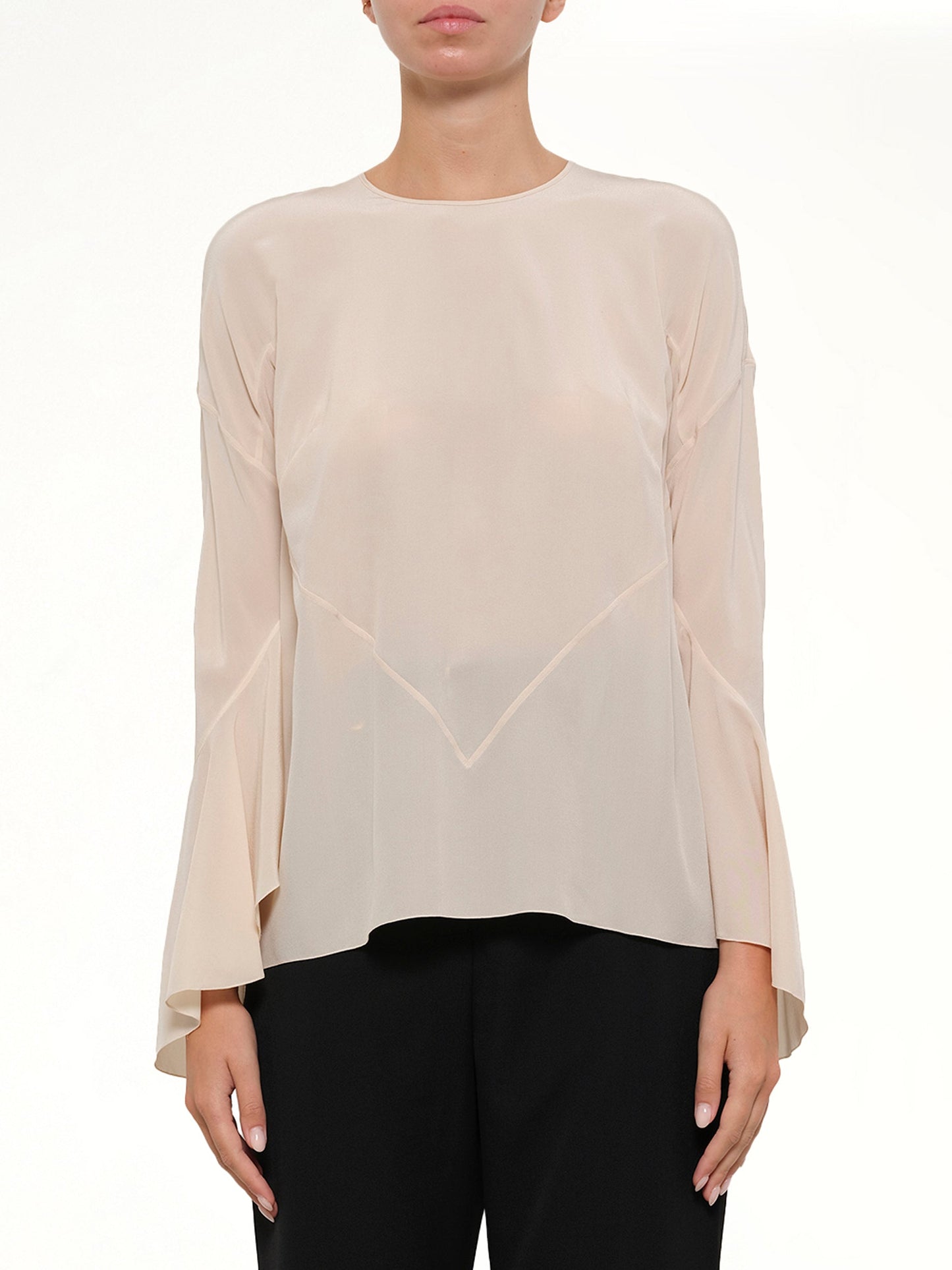 Image of a model wearing Tops. Productname: Long Sleeve Top in Pink colour by brand - GIVENCHY