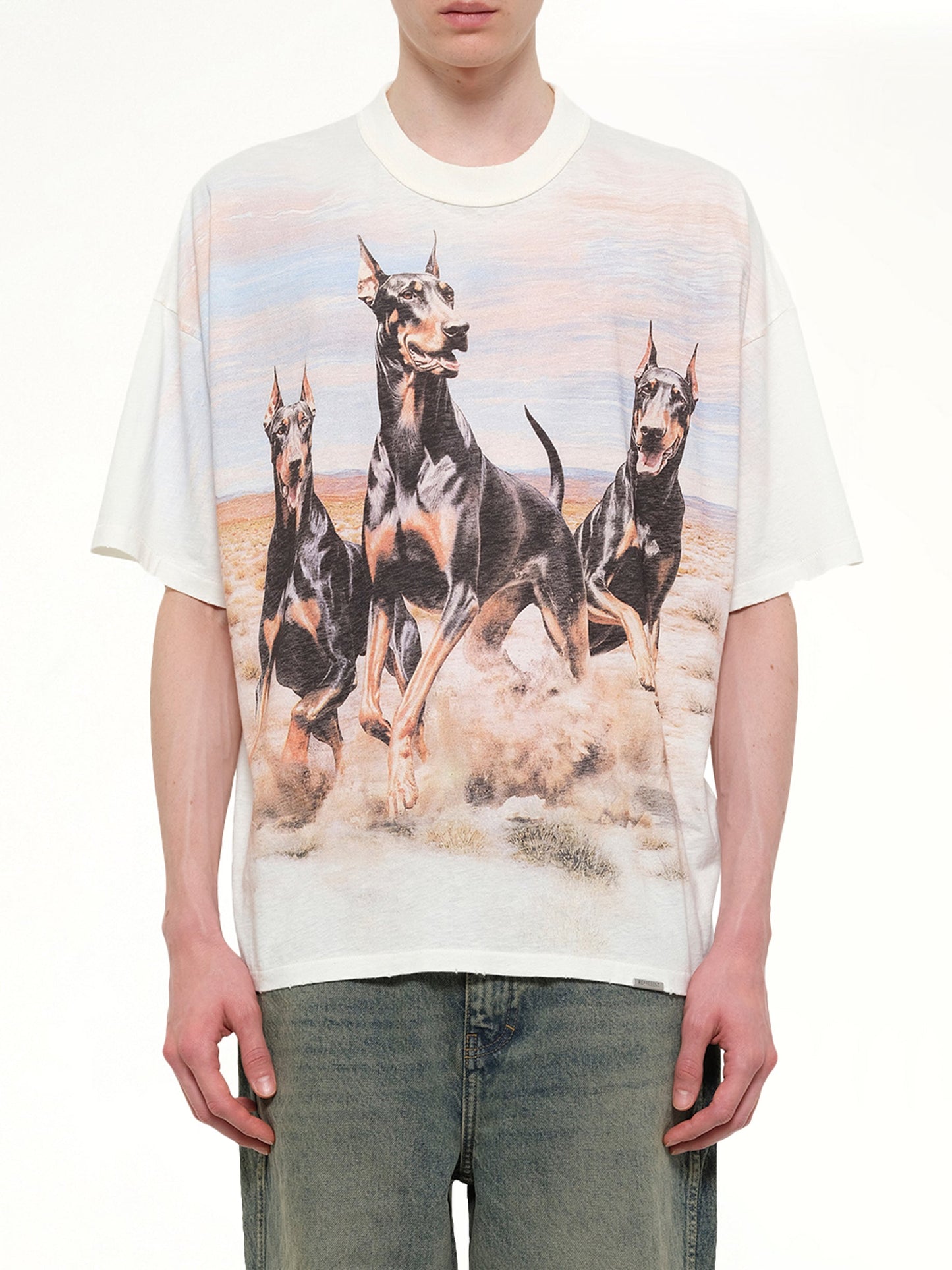 Image of T-Shirts. Product name - Western Dobermans T-Shirt in White colour by brand - REPRESENT