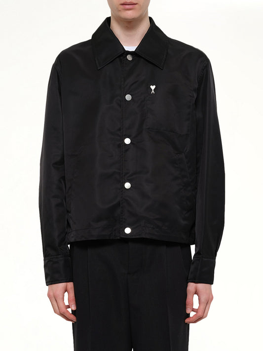 Image of Coats & Jackets. Product name - Ami De Coeur Coach Jacket in Black colour by brand - AMI PARIS