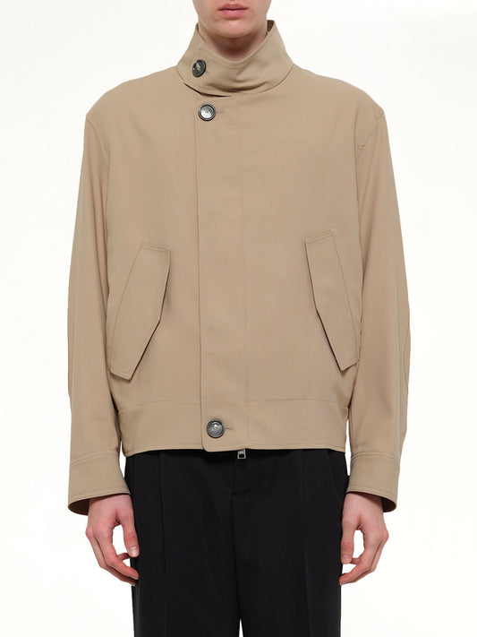 Image of Coats & Jackets. Product name - Harrington Jacket in Beige colour by brand - AMI PARIS