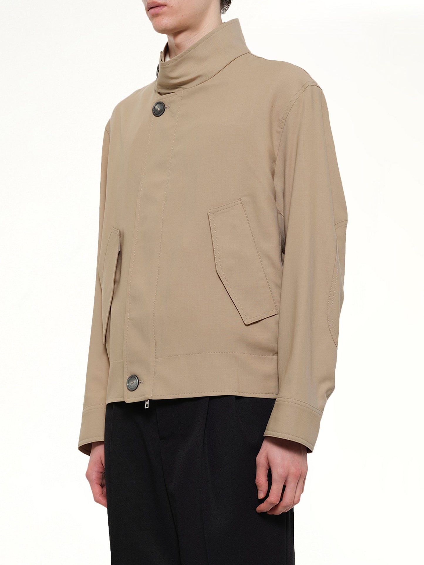 AMI PARIS Harrington Jacket (Beige)