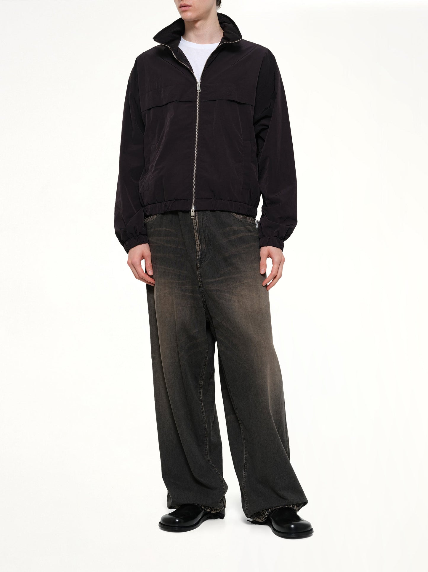 AMI PARIS Windbreaker with Embossed ADC (Black)