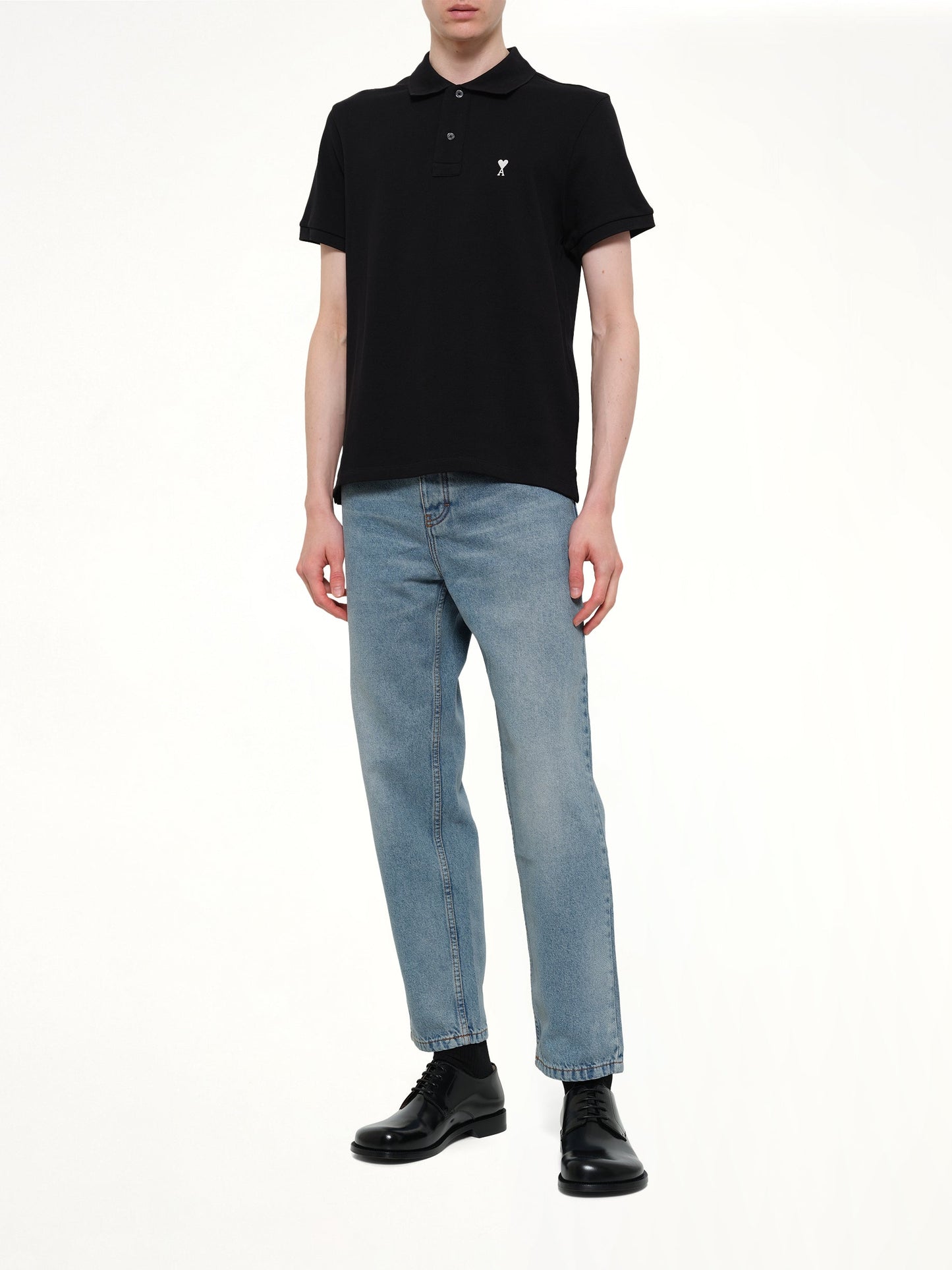 AMI PARIS Tapered Fit Jeans (Blue)