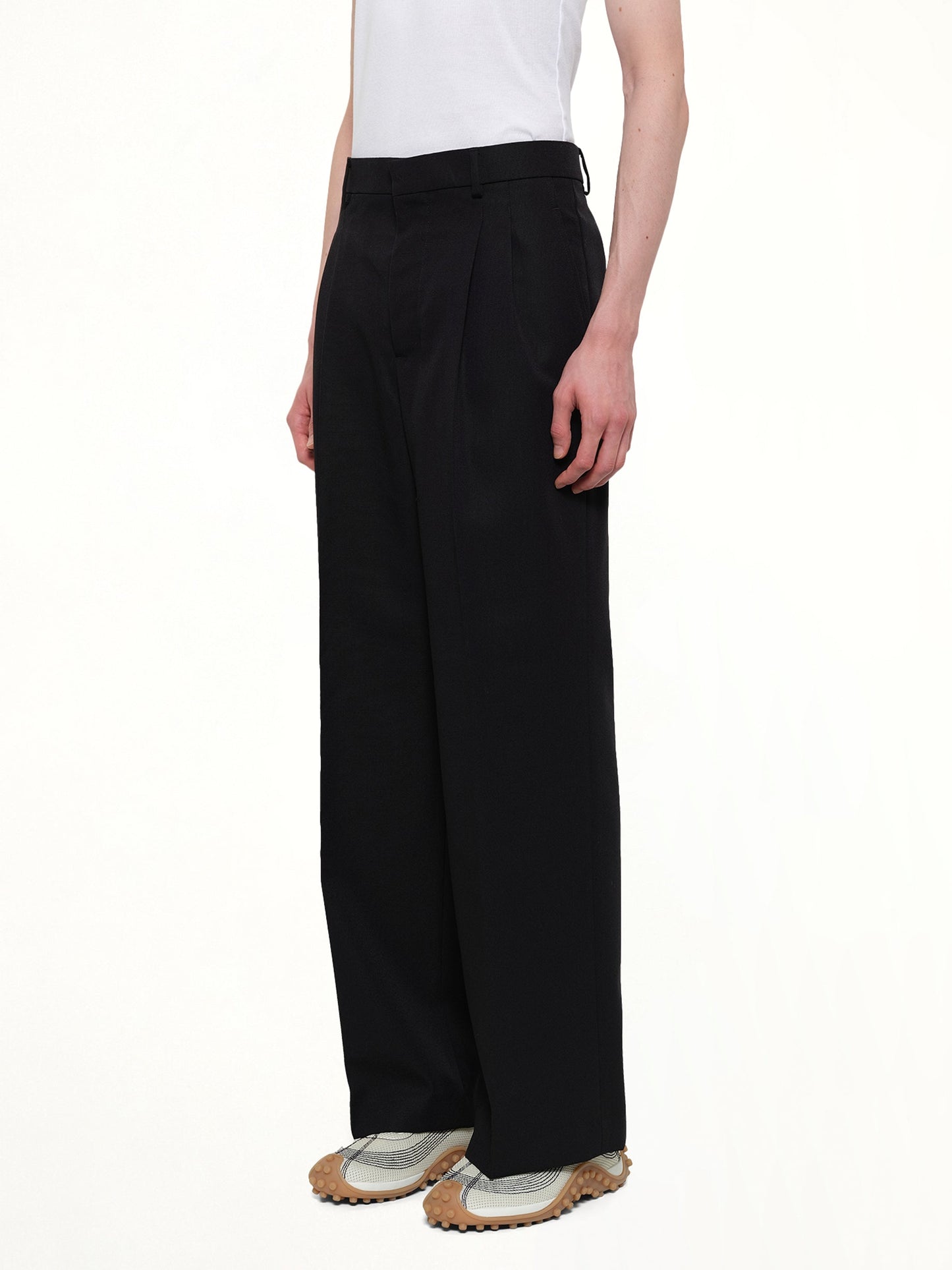 AMI PARIS Low Waist Wide Trouser (Black)